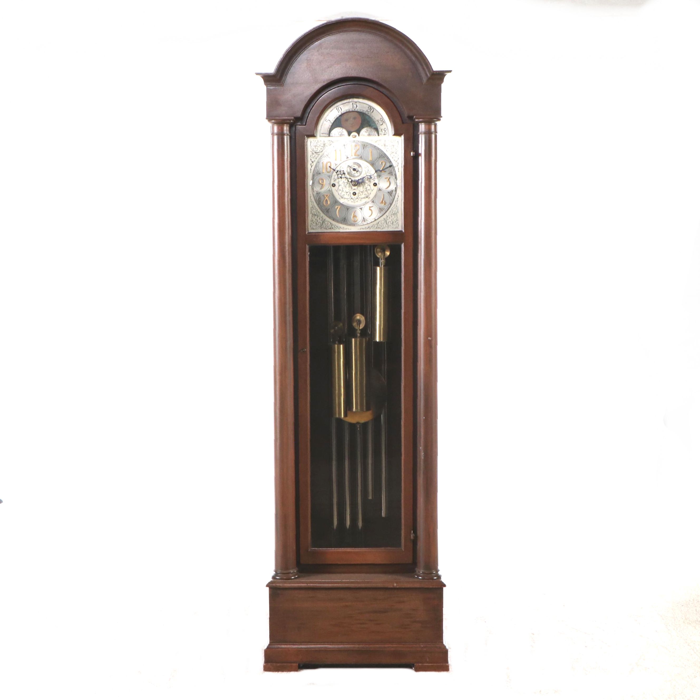 The Herschede Hall Clock Co. Mahogany Grandfather Clock, Early 20th Century