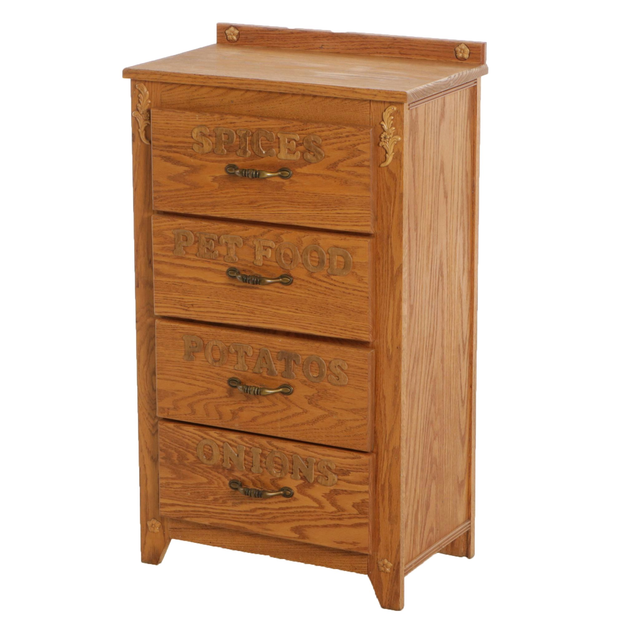 Oak Food Storage Chest of Drawers