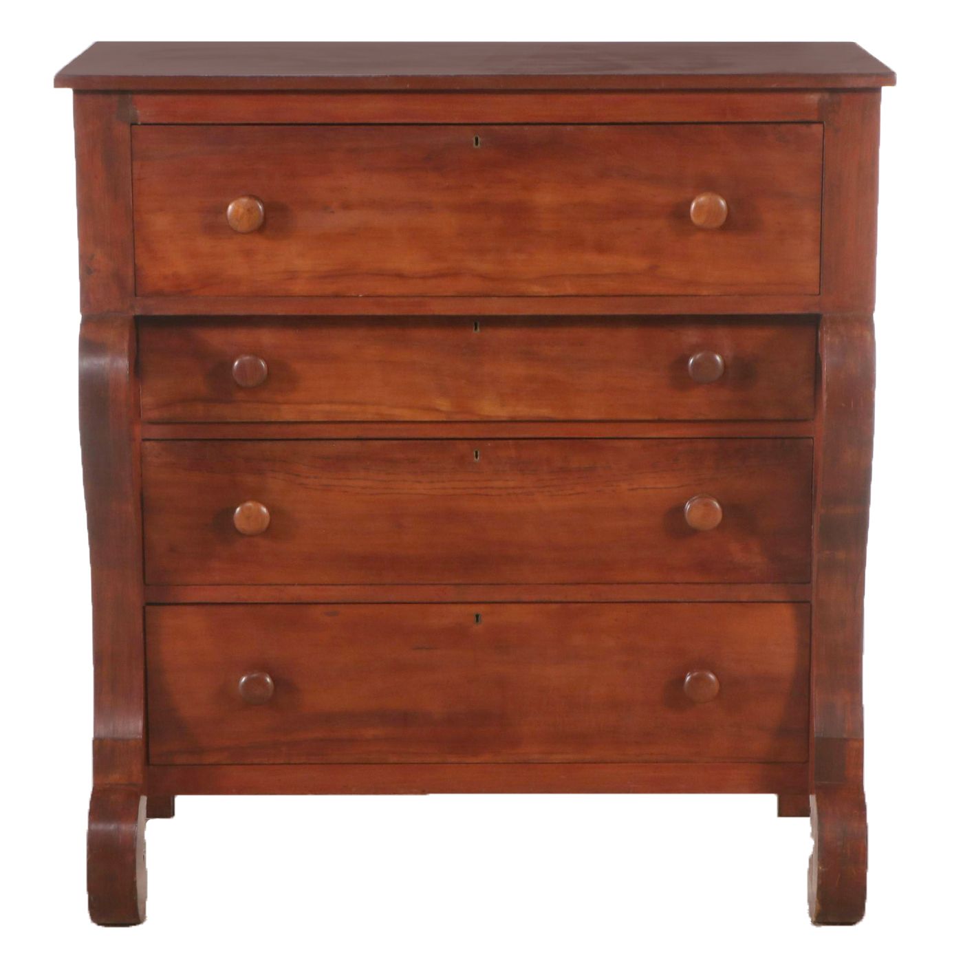 American Empire Style Mahogany Finish Chest Of Drawers, Mid to Late 19th Century