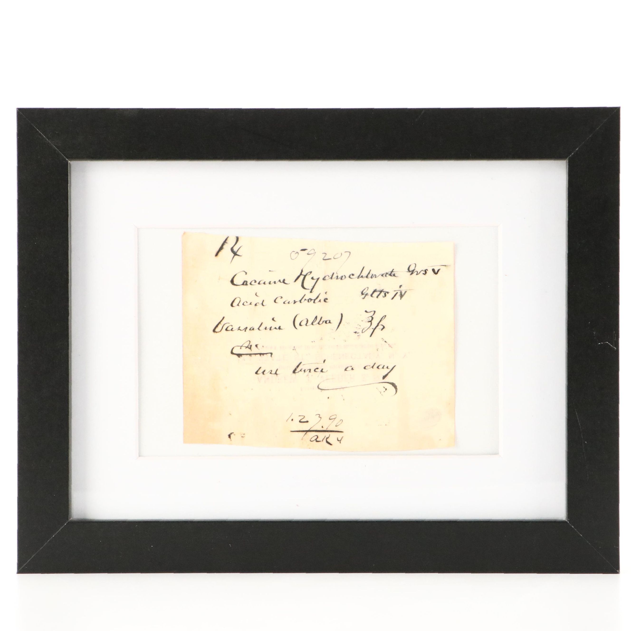 Prescription Form for Cocaine, 1890