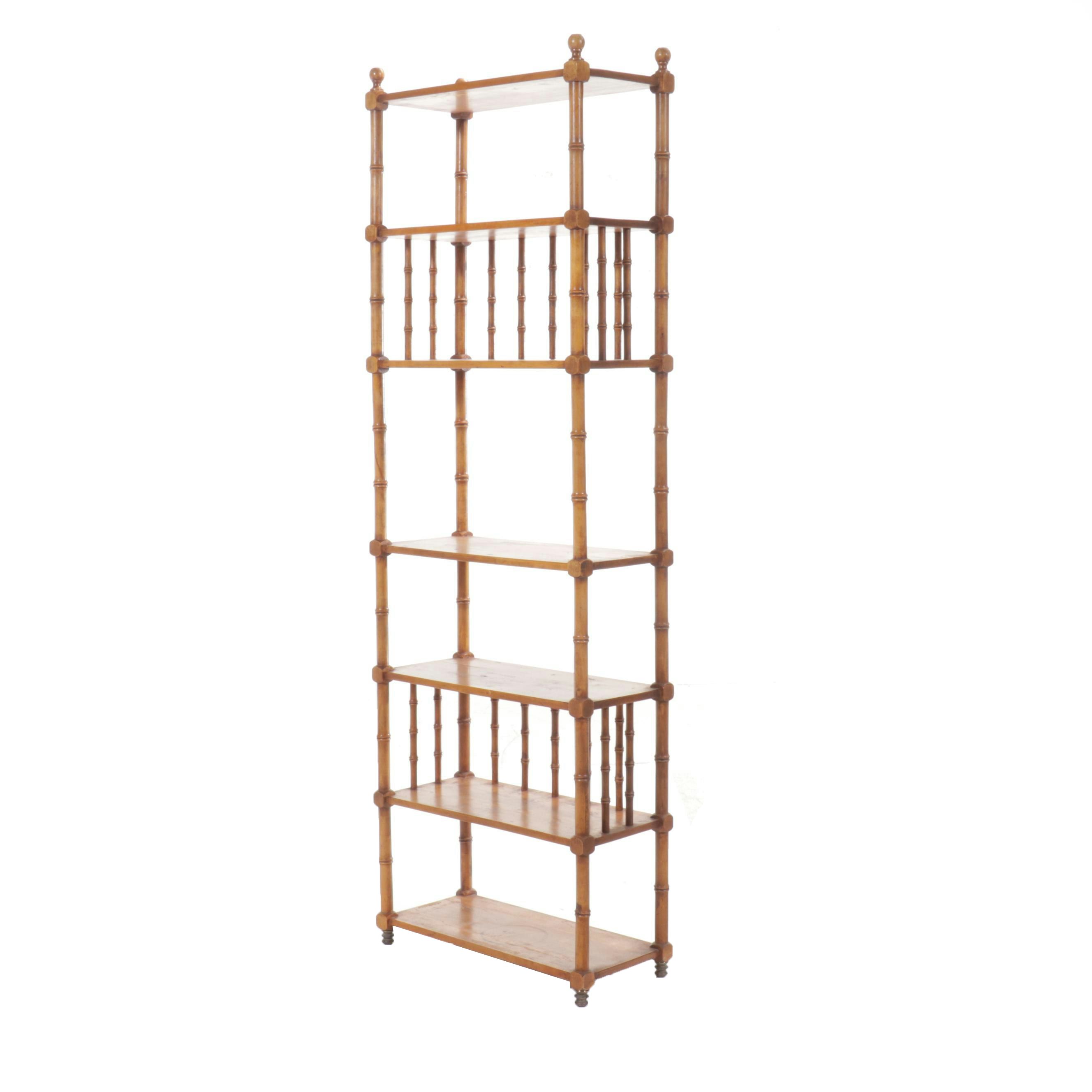 Vintage Bamboo Turned Wooden Étagère