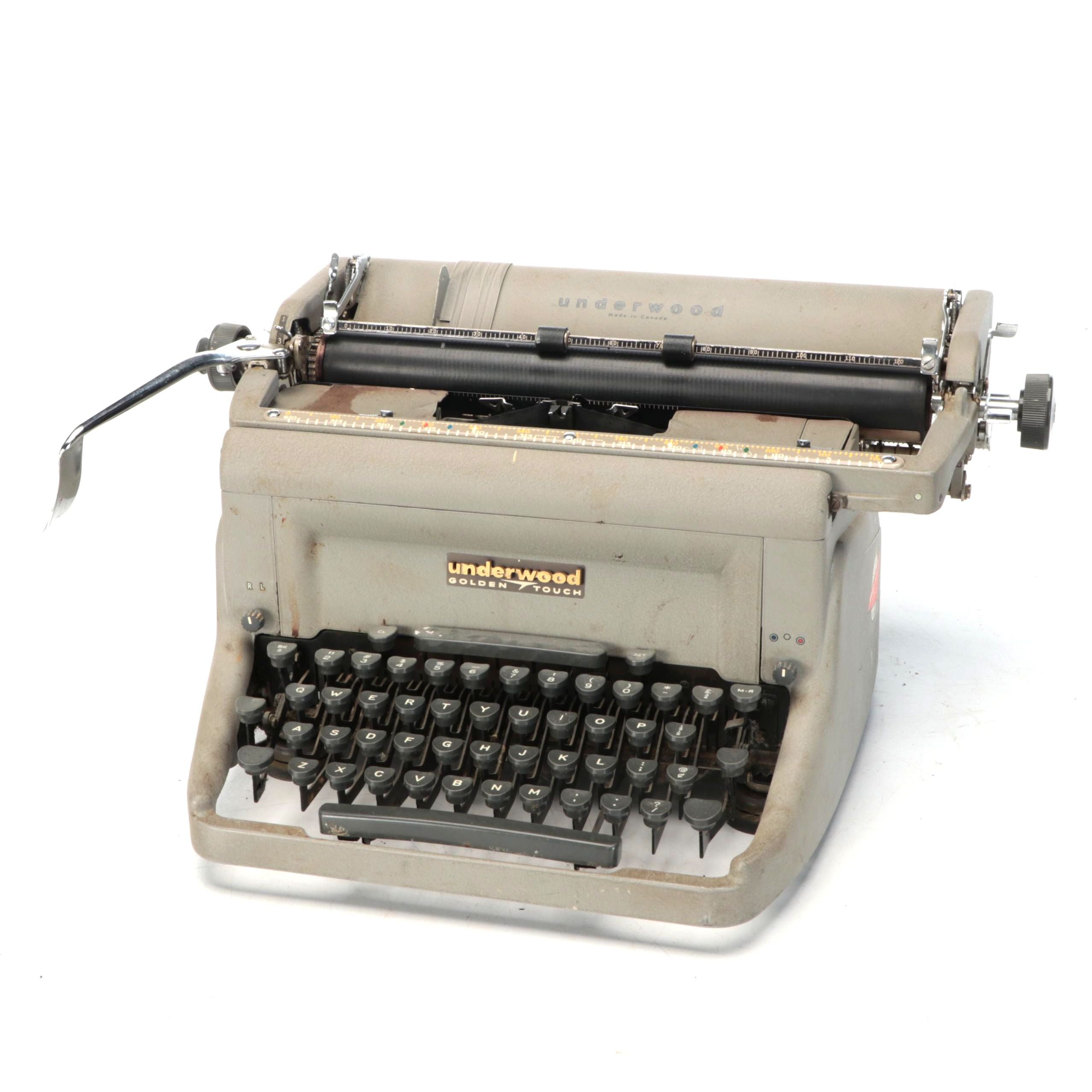Underwood Limited Golden Touch Portable Manual Typewriter