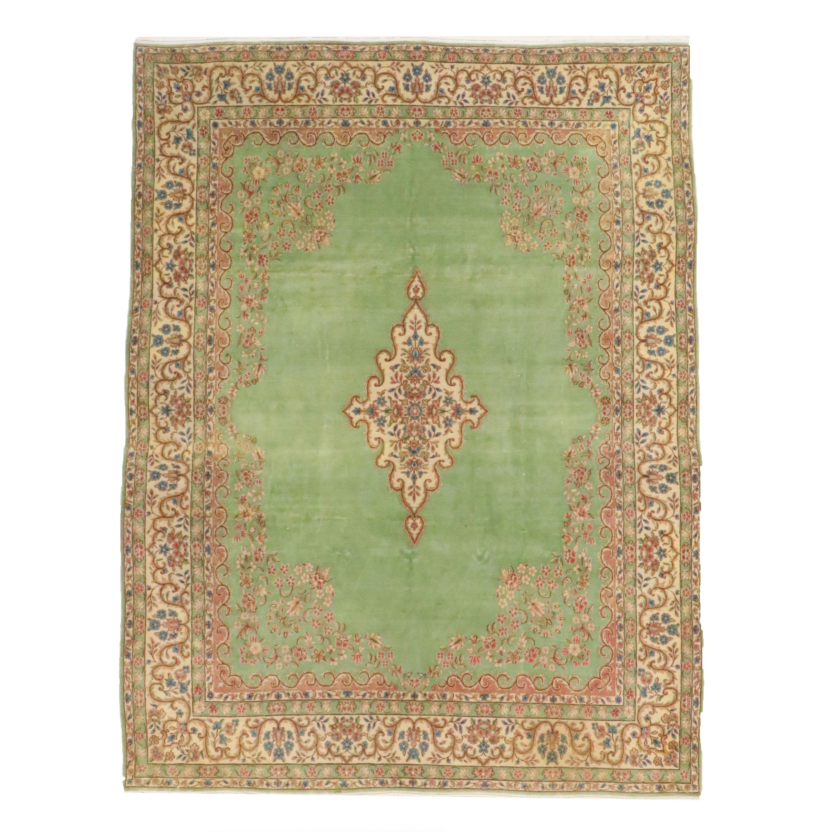 9' x 12'2 Hand-Knotted Persian Kerman Room-Sized Rug