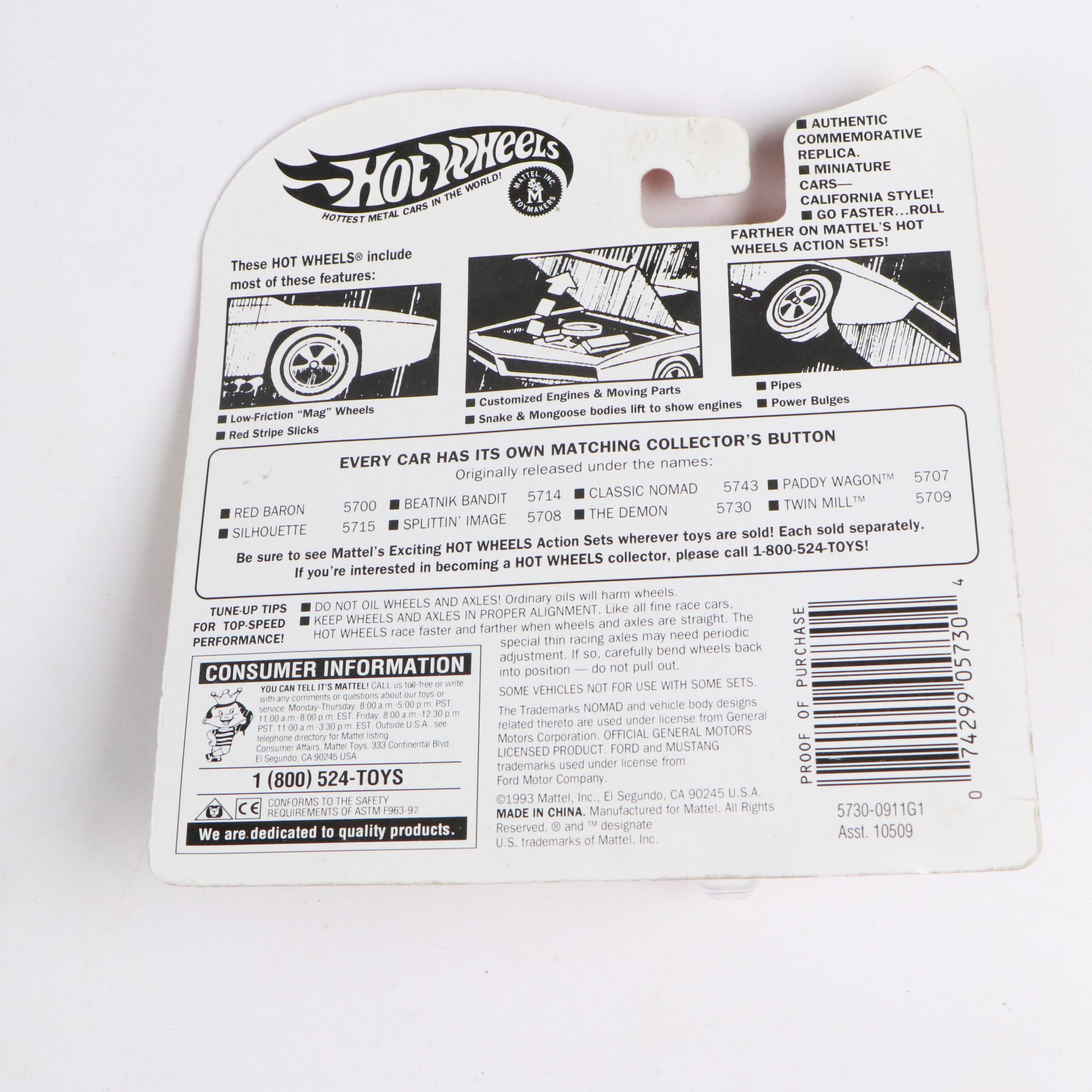 Hot Wheels "Classic Nomad," "Paddy Wagon" and More Vintage Collection Cars, 1993