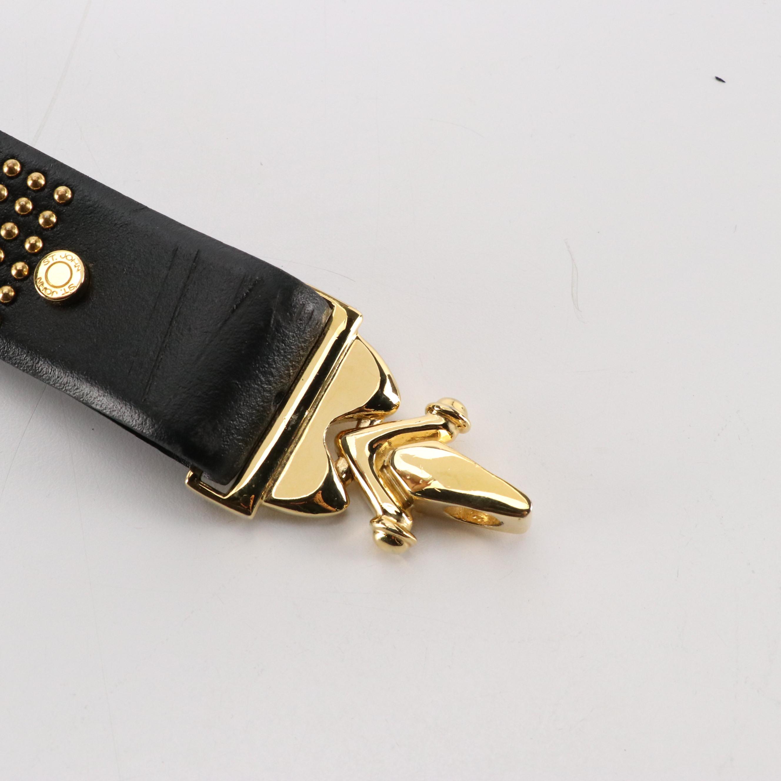 St. John Studded Leather Belt