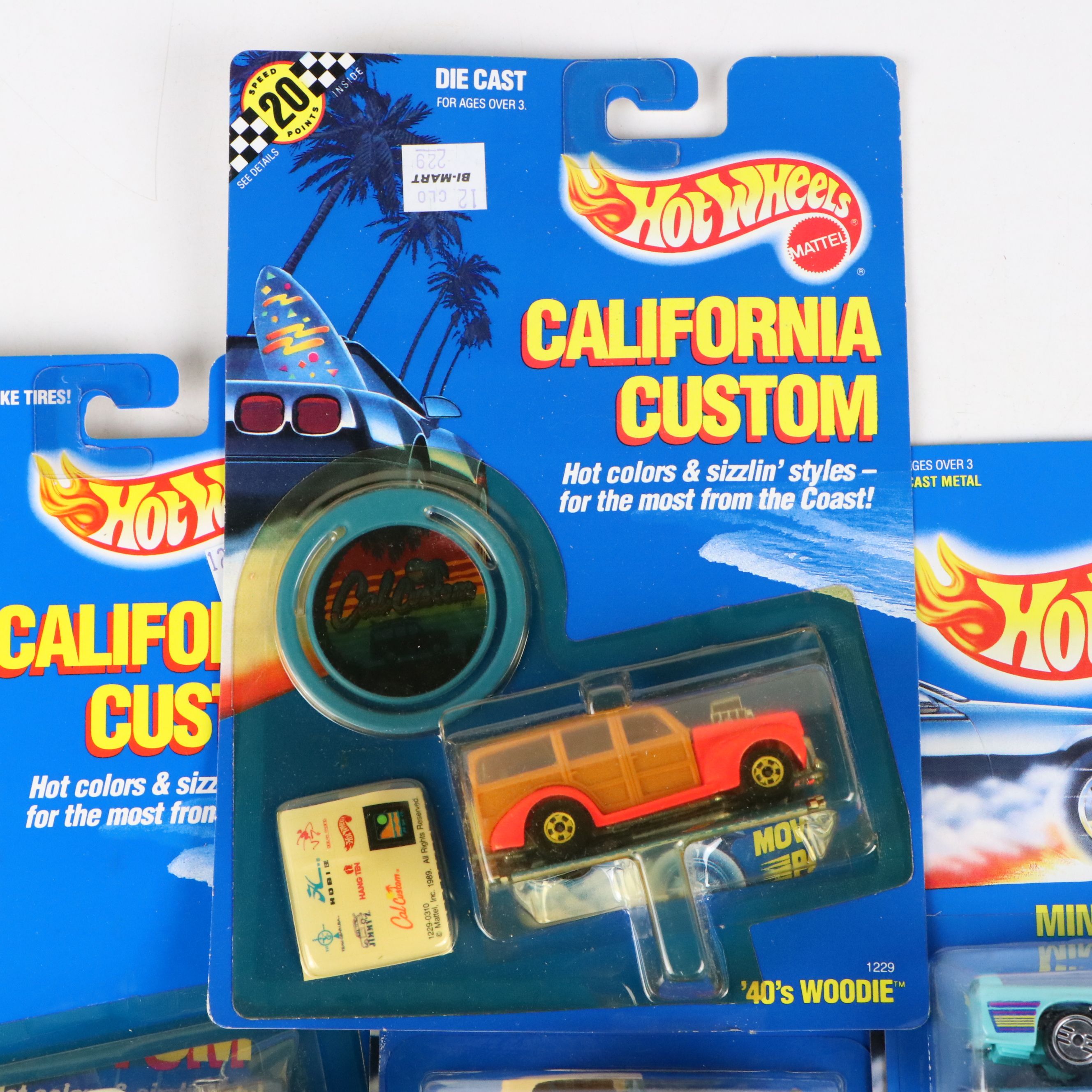 Hot Wheels "Hot Bird," "Mini Truck," "Mustang" and More Toy Cars, 1989