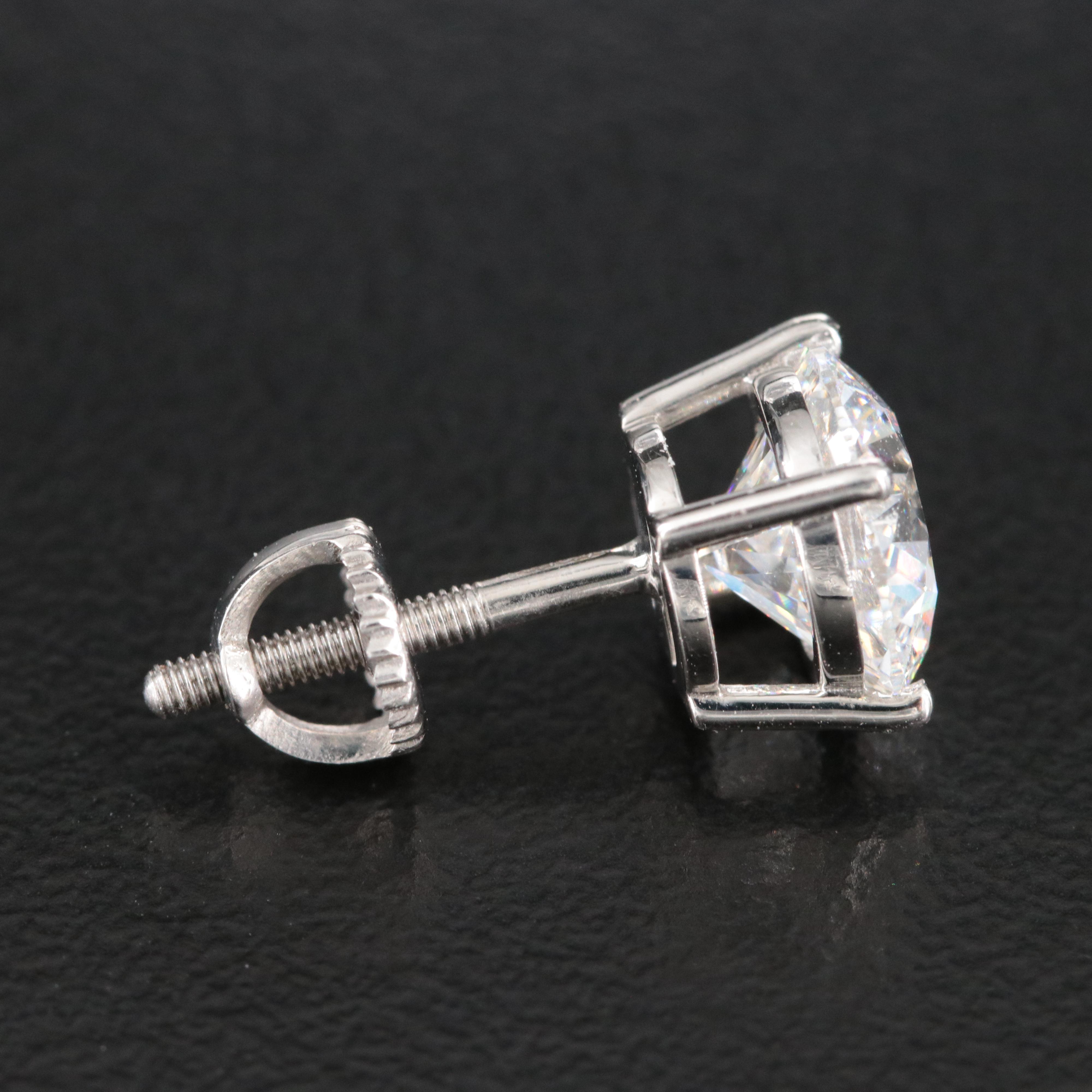 Platinum 3.14 CTW Lab Grown Diamond Stud Earrings with IGI Reports