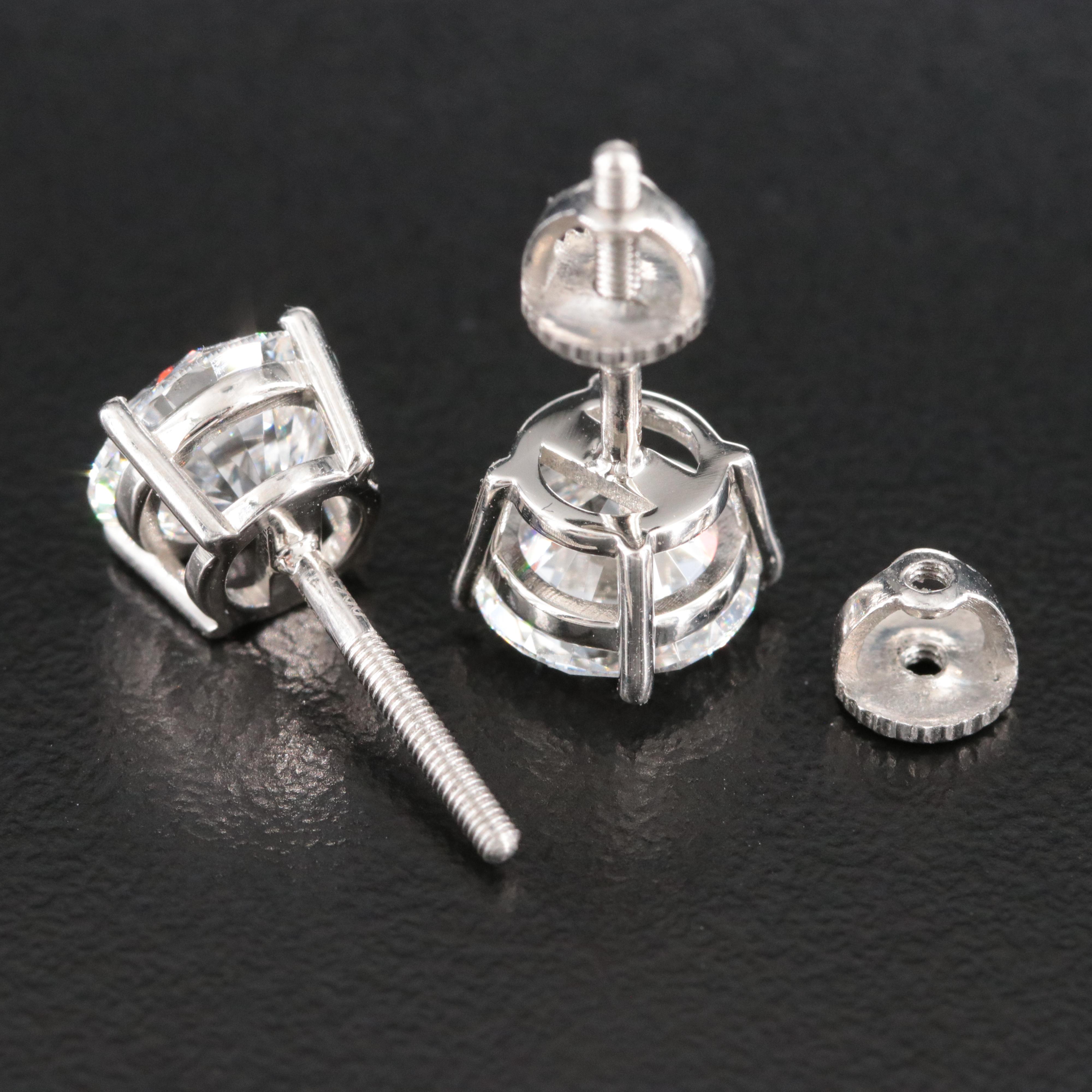 Platinum 3.14 CTW Lab Grown Diamond Stud Earrings with IGI Reports