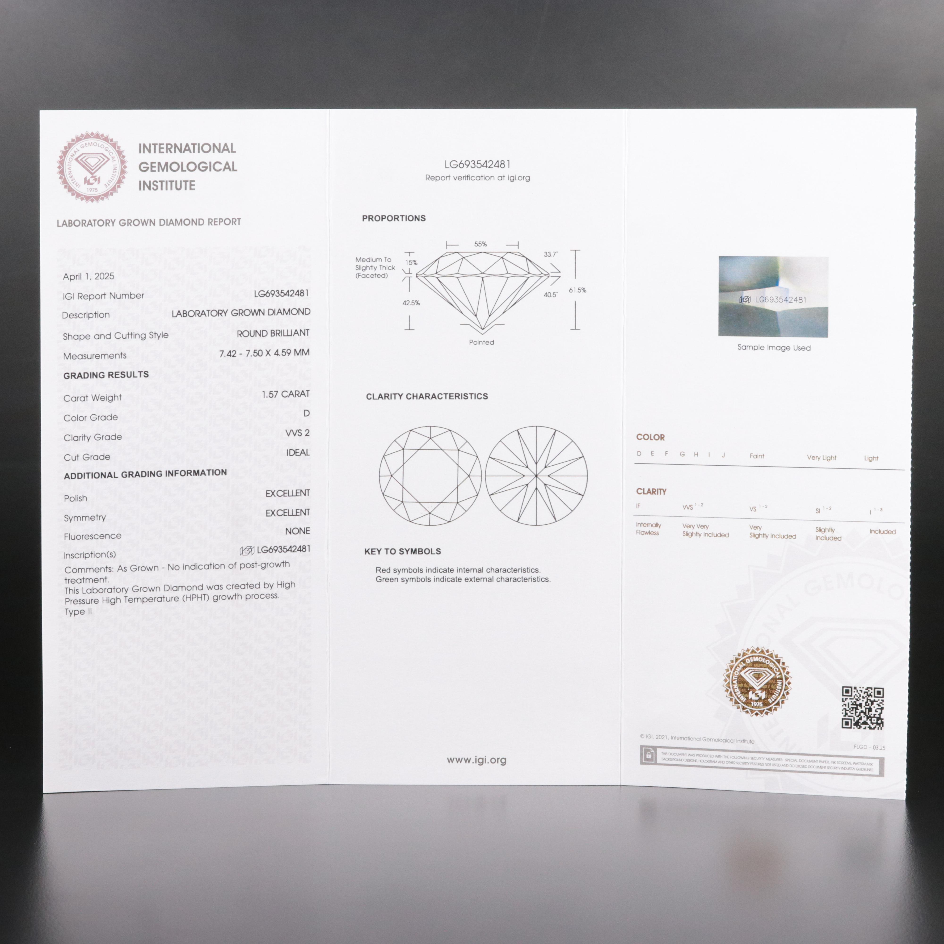 Platinum 3.14 CTW Lab Grown Diamond Stud Earrings with IGI Reports