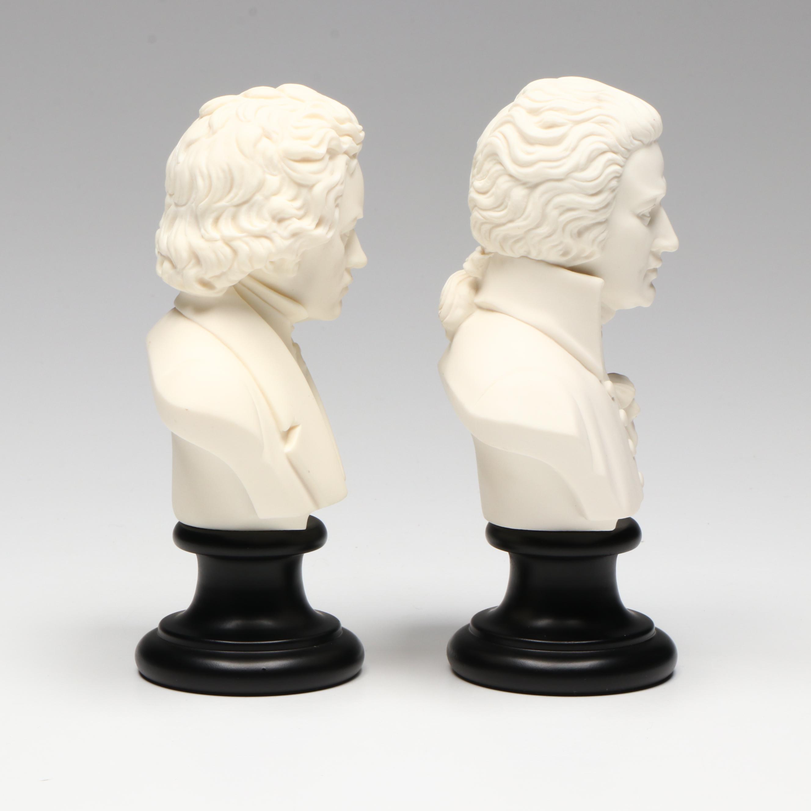 Arnaldo Giannelli Italian Cast Beethoven and Mozart Busts