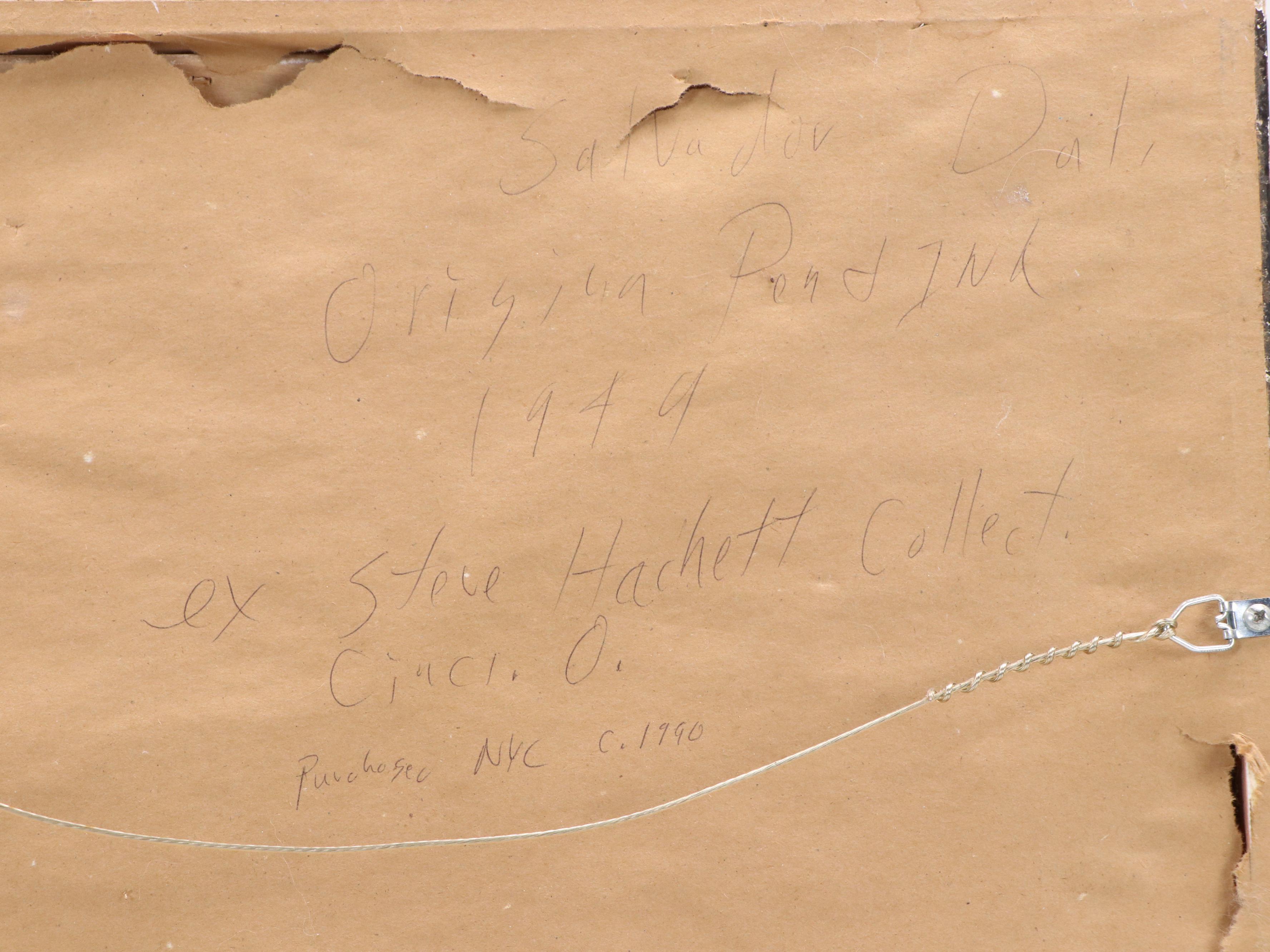 Salvador Dalí Surrealist Ink Drawing, 1949