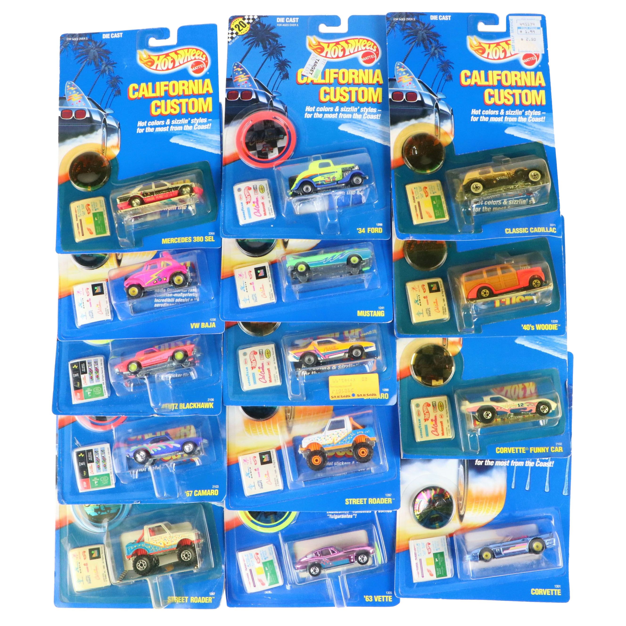Hot Wheels "Corvette Funny Car" and More California Custom Cars, 1989