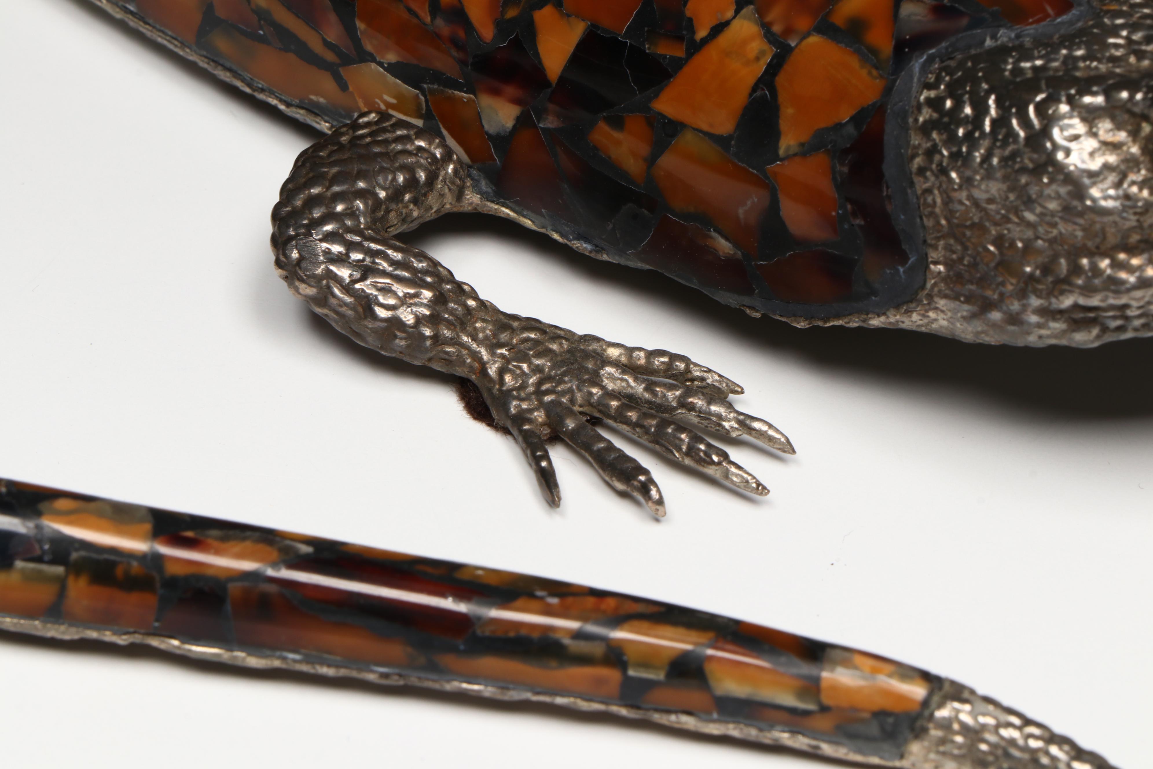 Maitland-Smith Pen Shell and Silver Plate Lizard