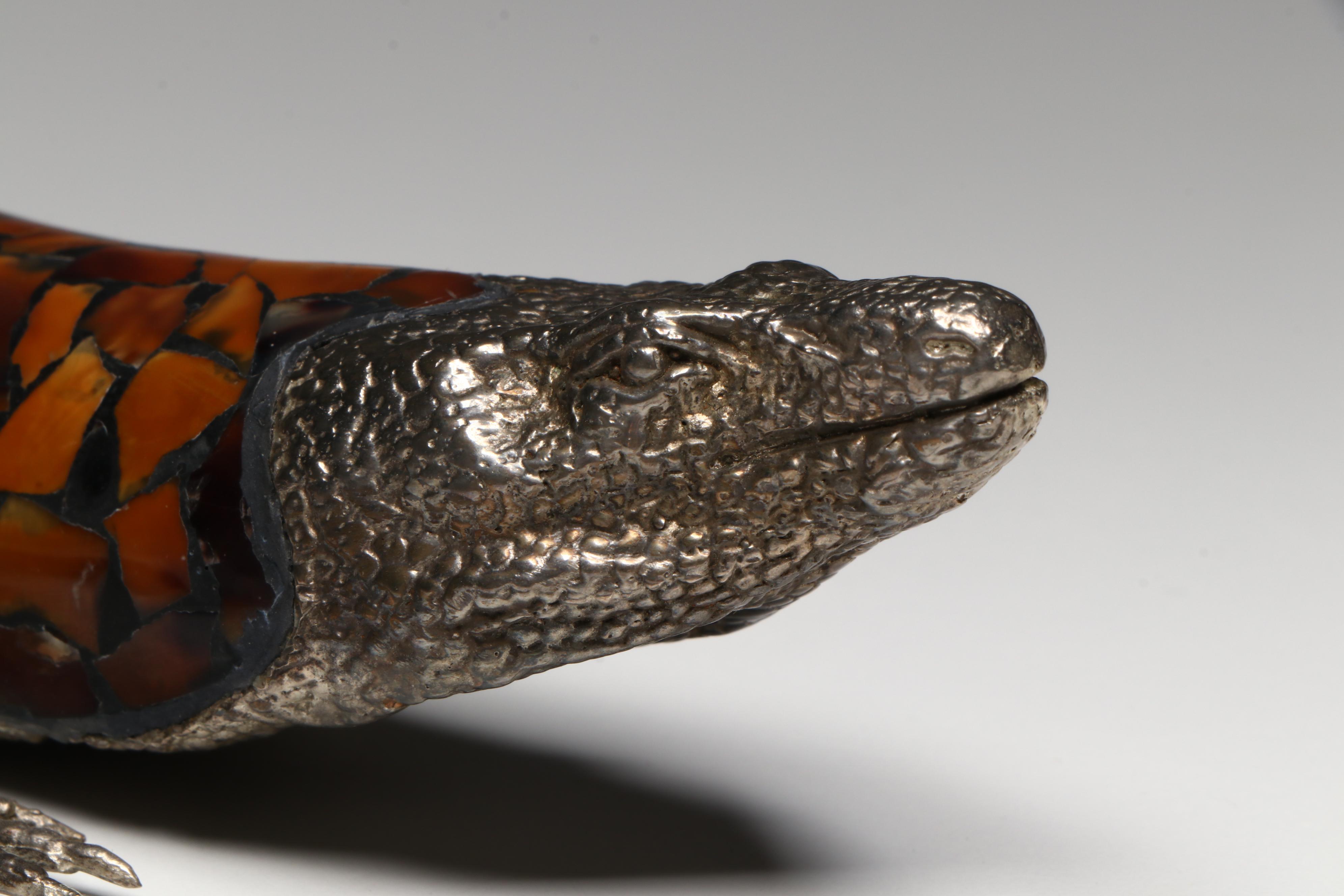 Maitland-Smith Pen Shell and Silver Plate Lizard
