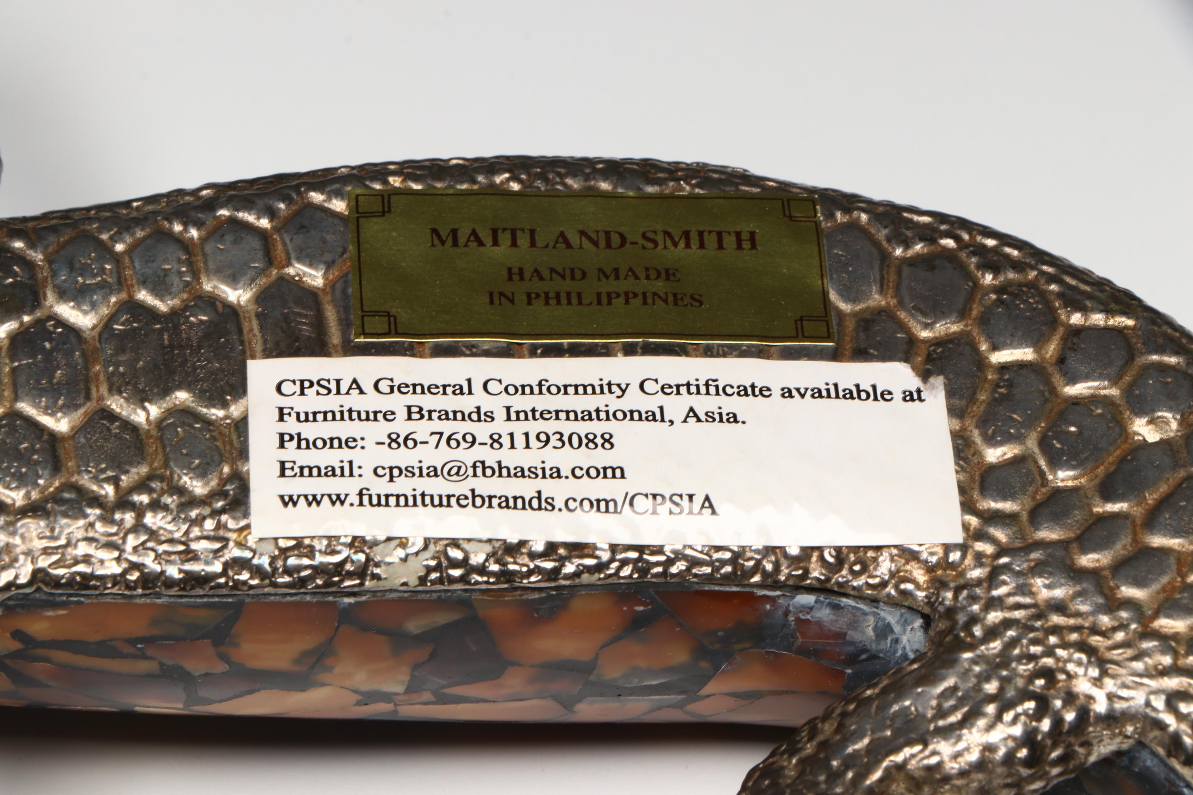 Maitland-Smith Pen Shell and Silver Plate Lizard