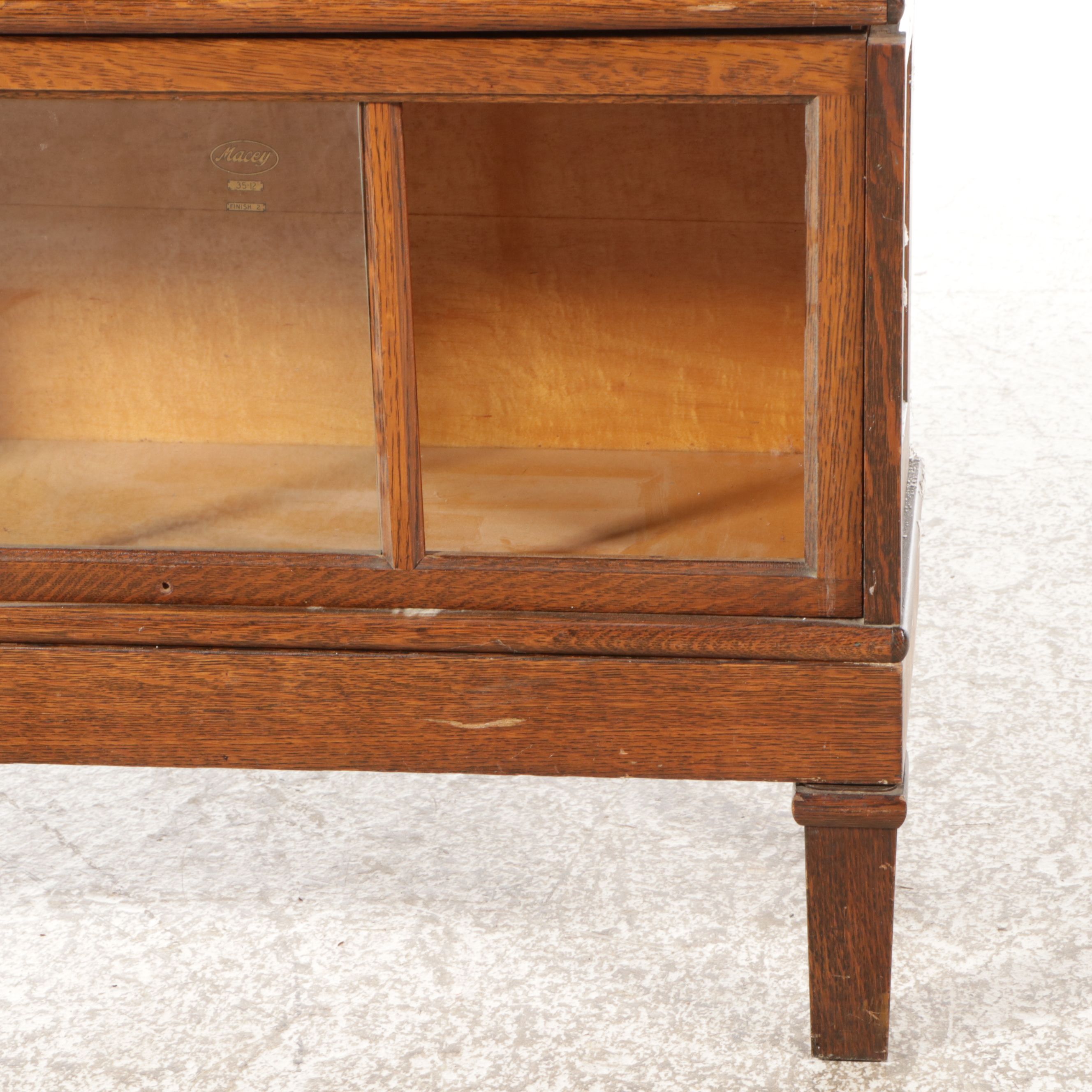 Edwardian Style Oak Three-Tier Barrister's Bookcase, Early to Mid-20th Century