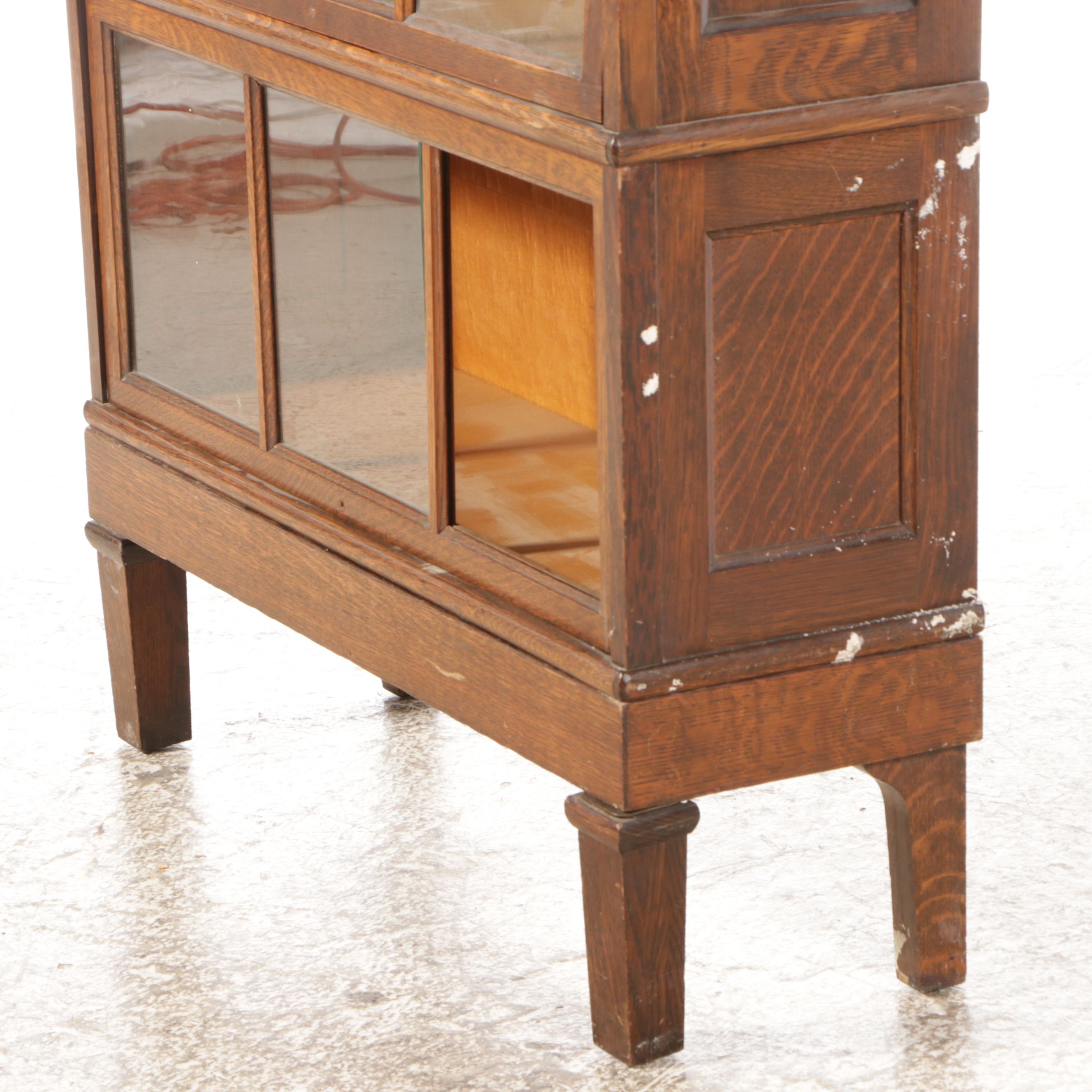 Edwardian Style Oak Three-Tier Barrister's Bookcase, Early to Mid-20th Century