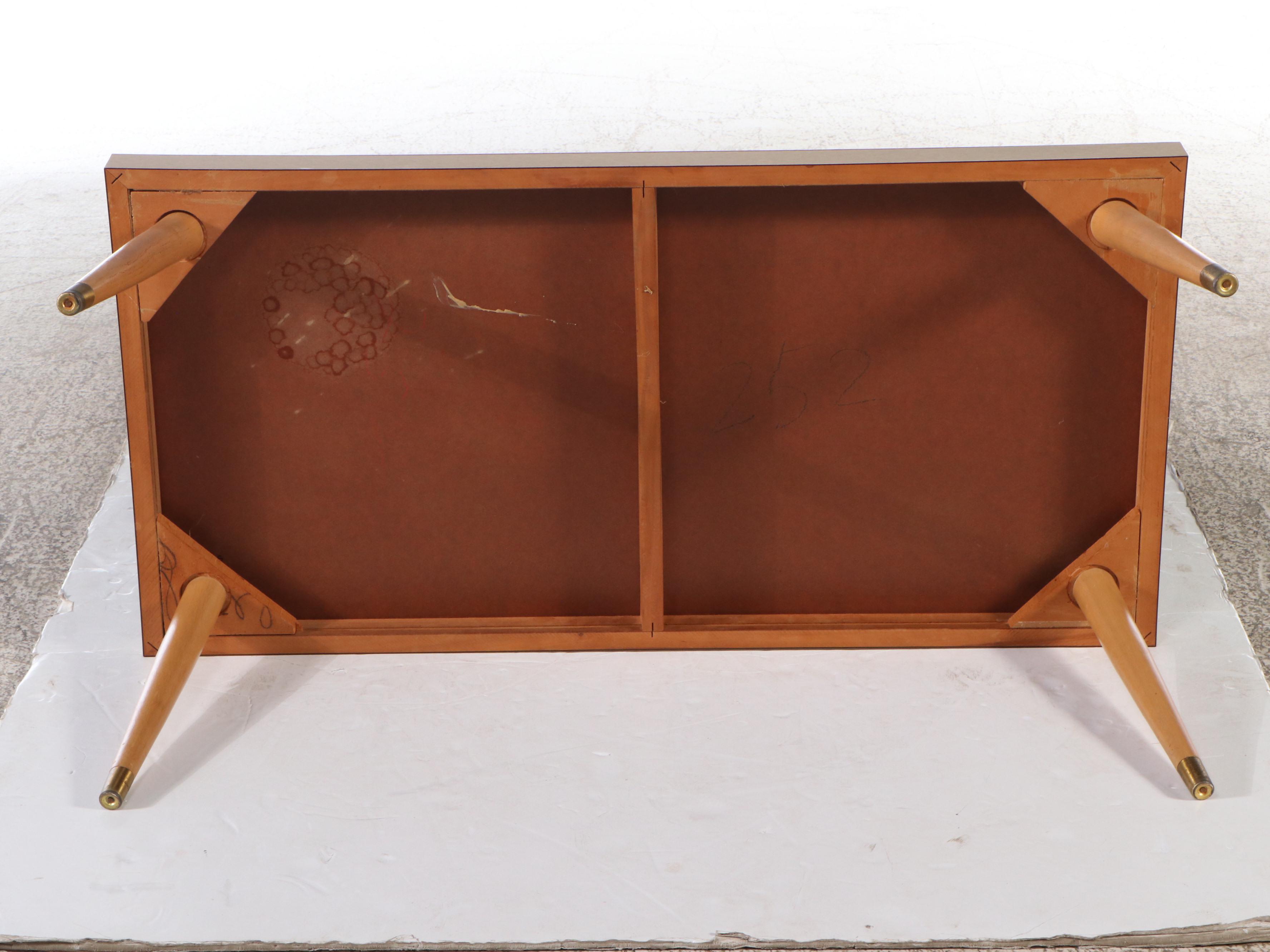 Mid Century Modern Laminate Two-Tiered Side Table and Coffee Table, Mid-20th C.