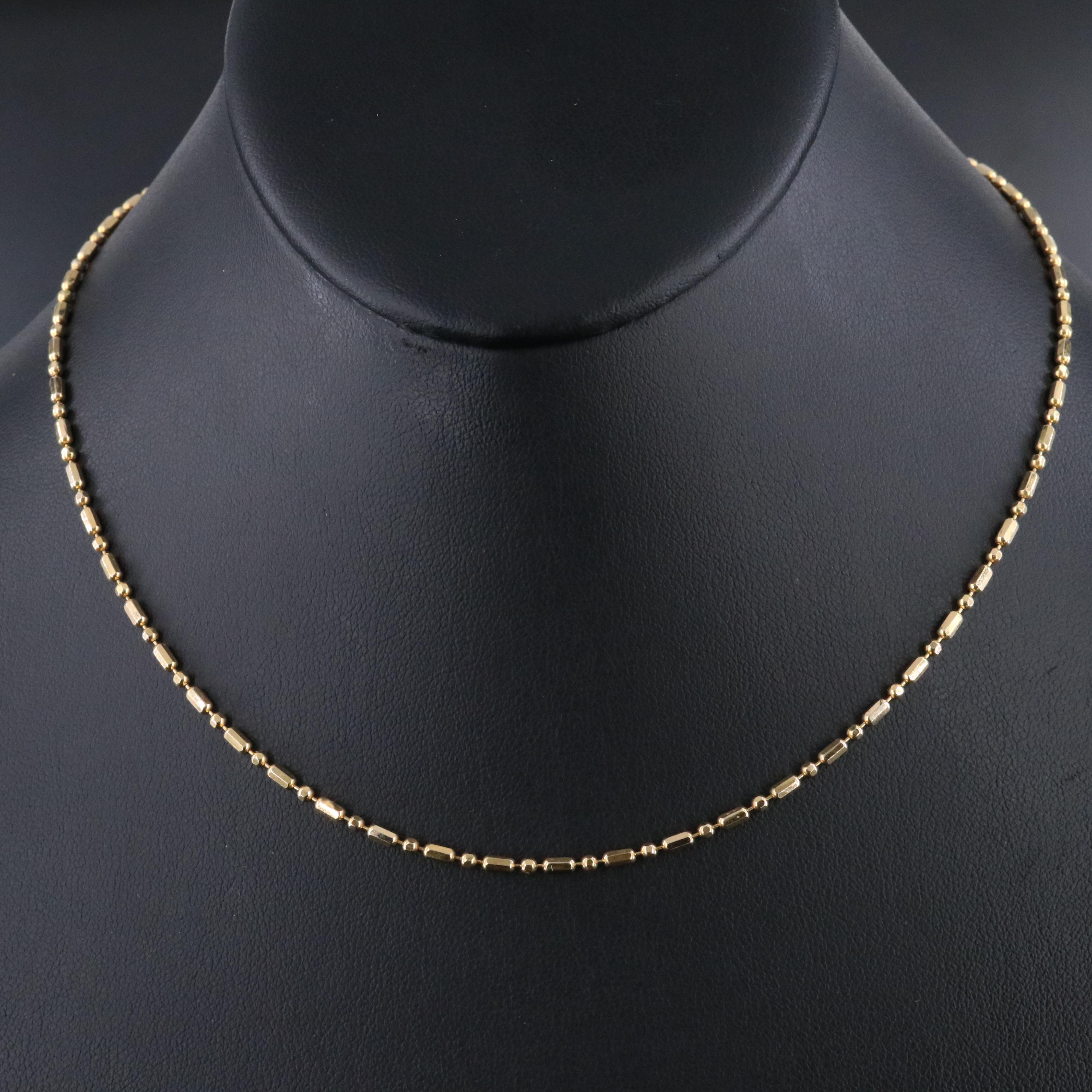 Italian 14K Bead Chain Necklace