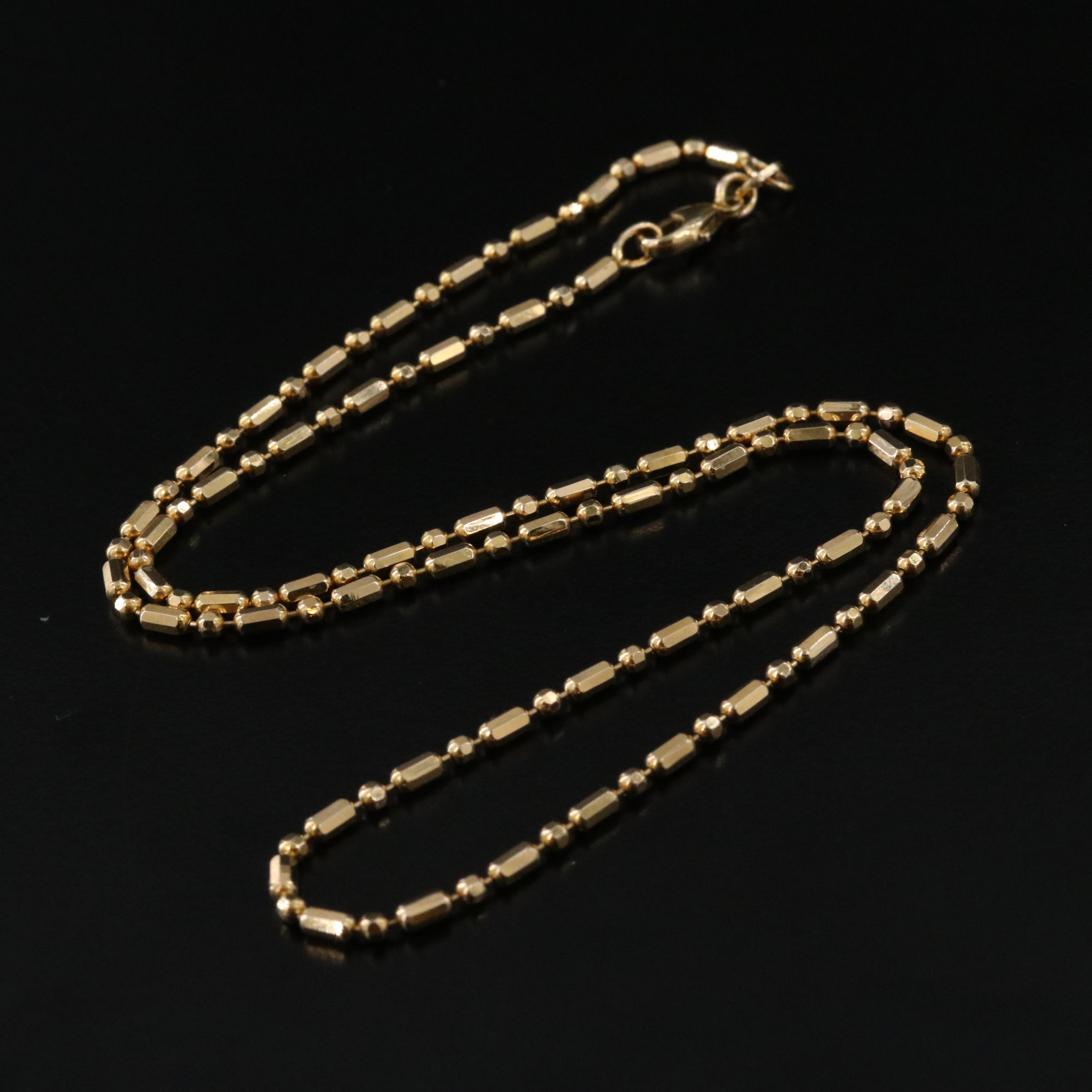 Italian 14K Bead Chain Necklace