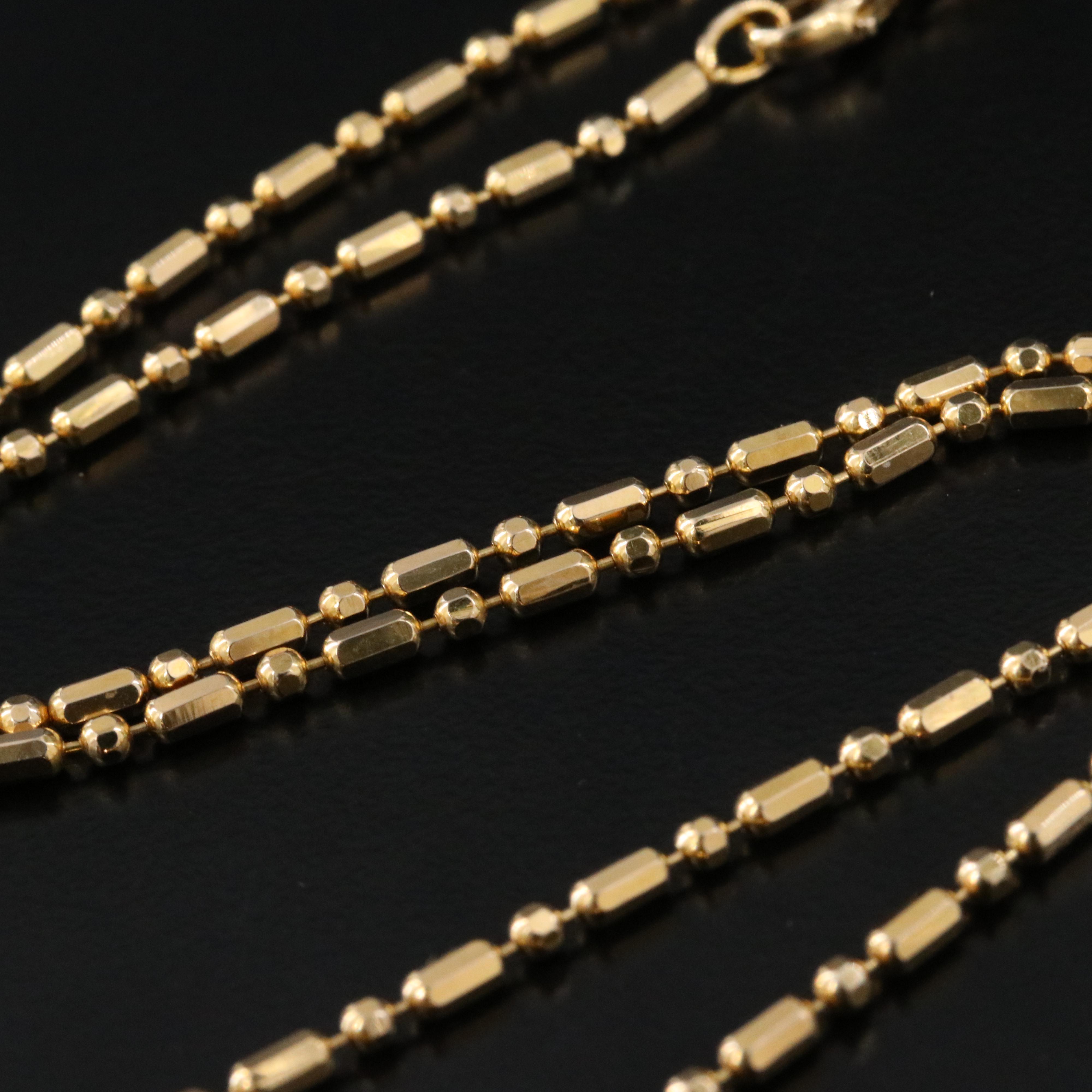 Italian 14K Bead Chain Necklace