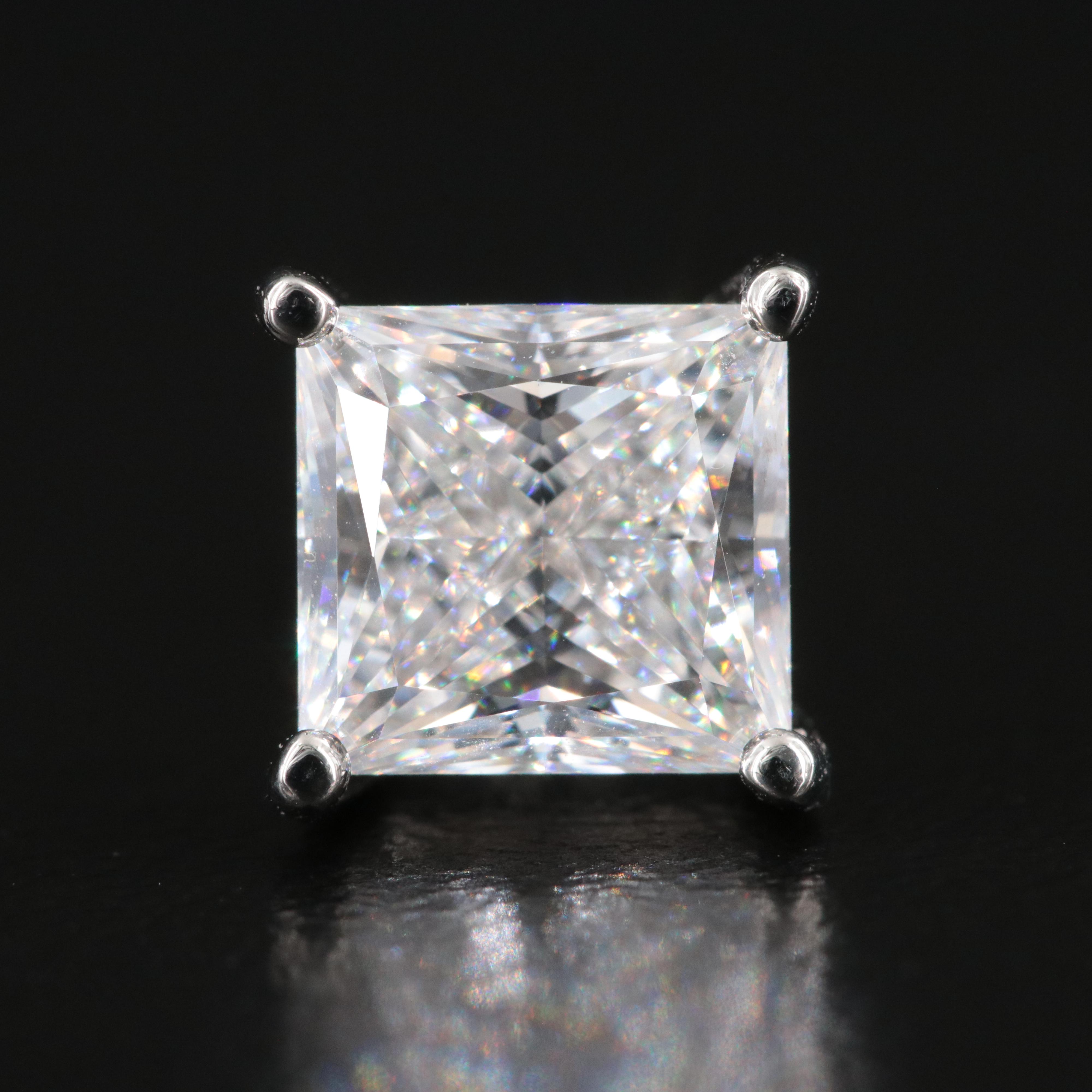 Platinum 3.80 CTW Lab Grown Diamond Stud Earrings with IGI Reports