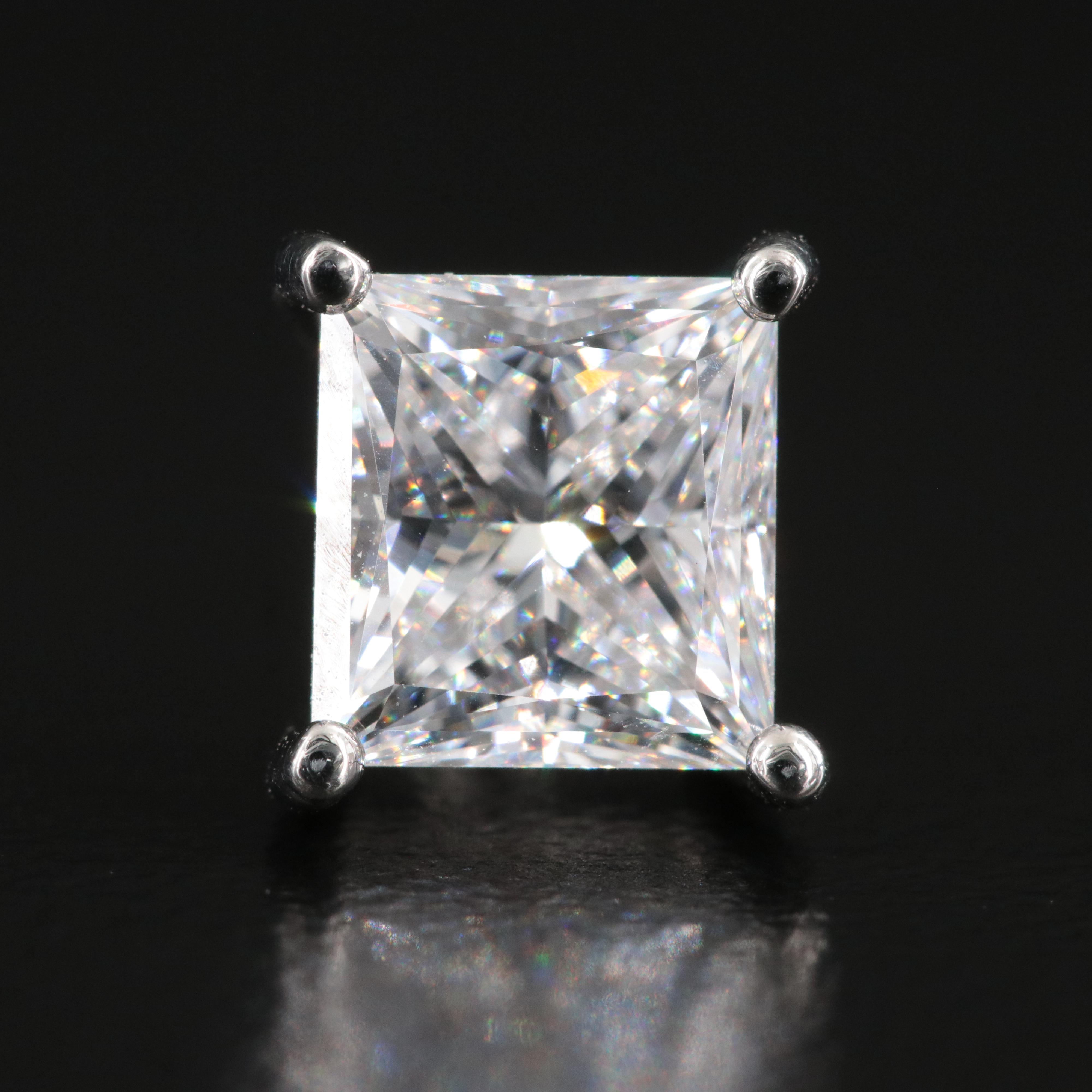 Platinum 3.80 CTW Lab Grown Diamond Stud Earrings with IGI Reports