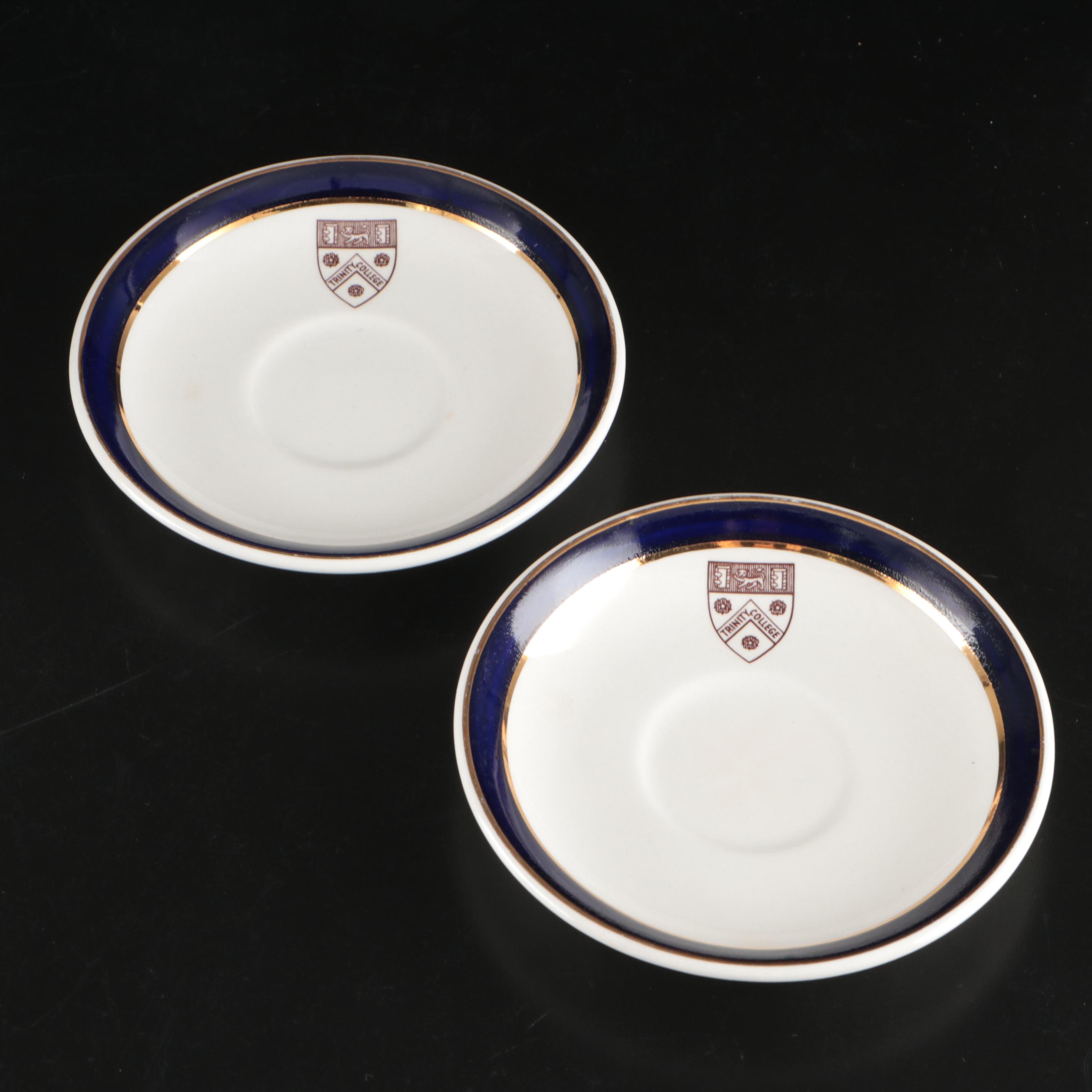 Mappin & Webb Silver Plate Teapot, Spode "Campanula" Bowl, and Bridgwood Saucers