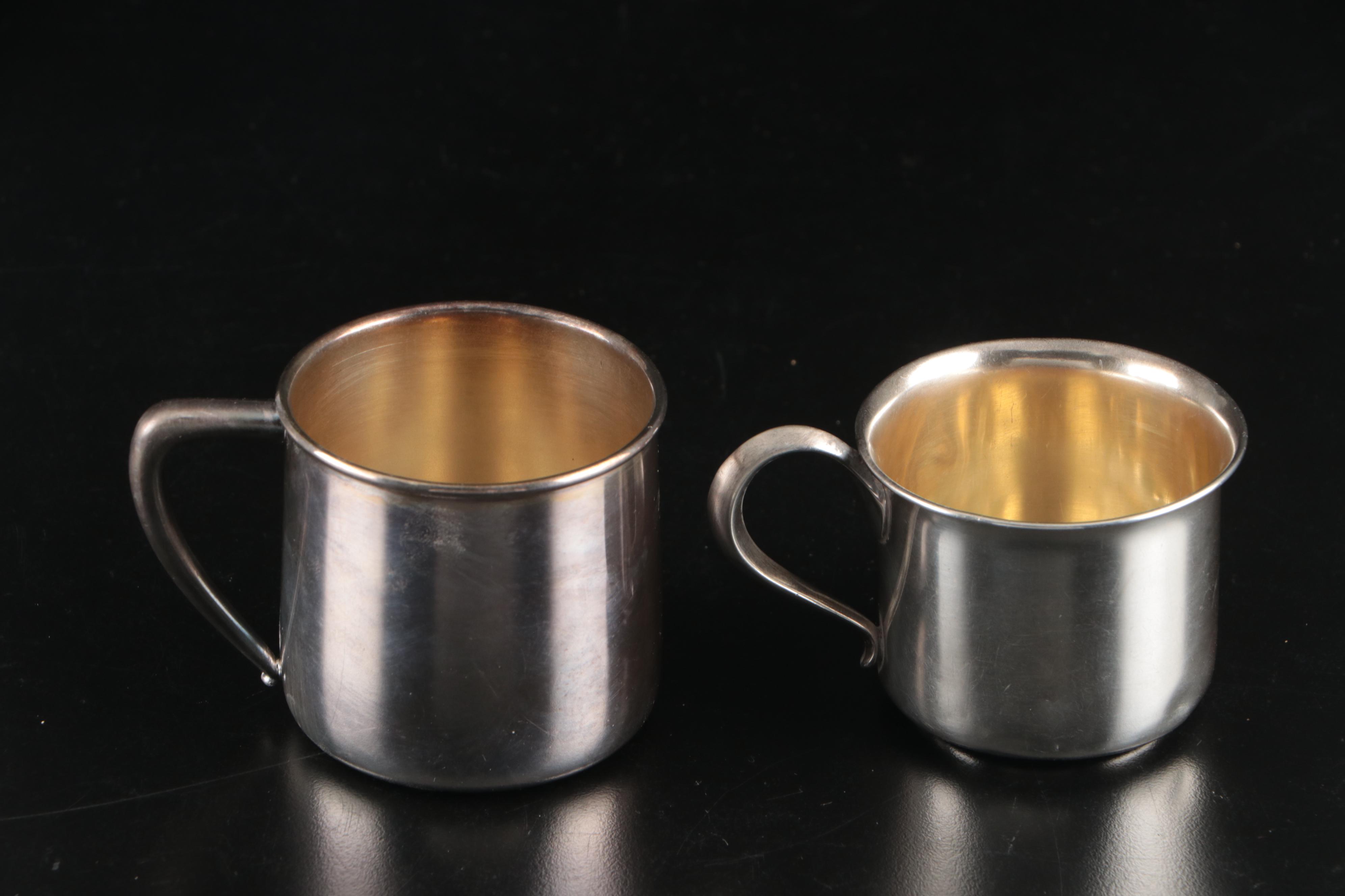 Wee-Folk's Sterling Children's Cup with Diminutive Urn and Silver Plate Cup