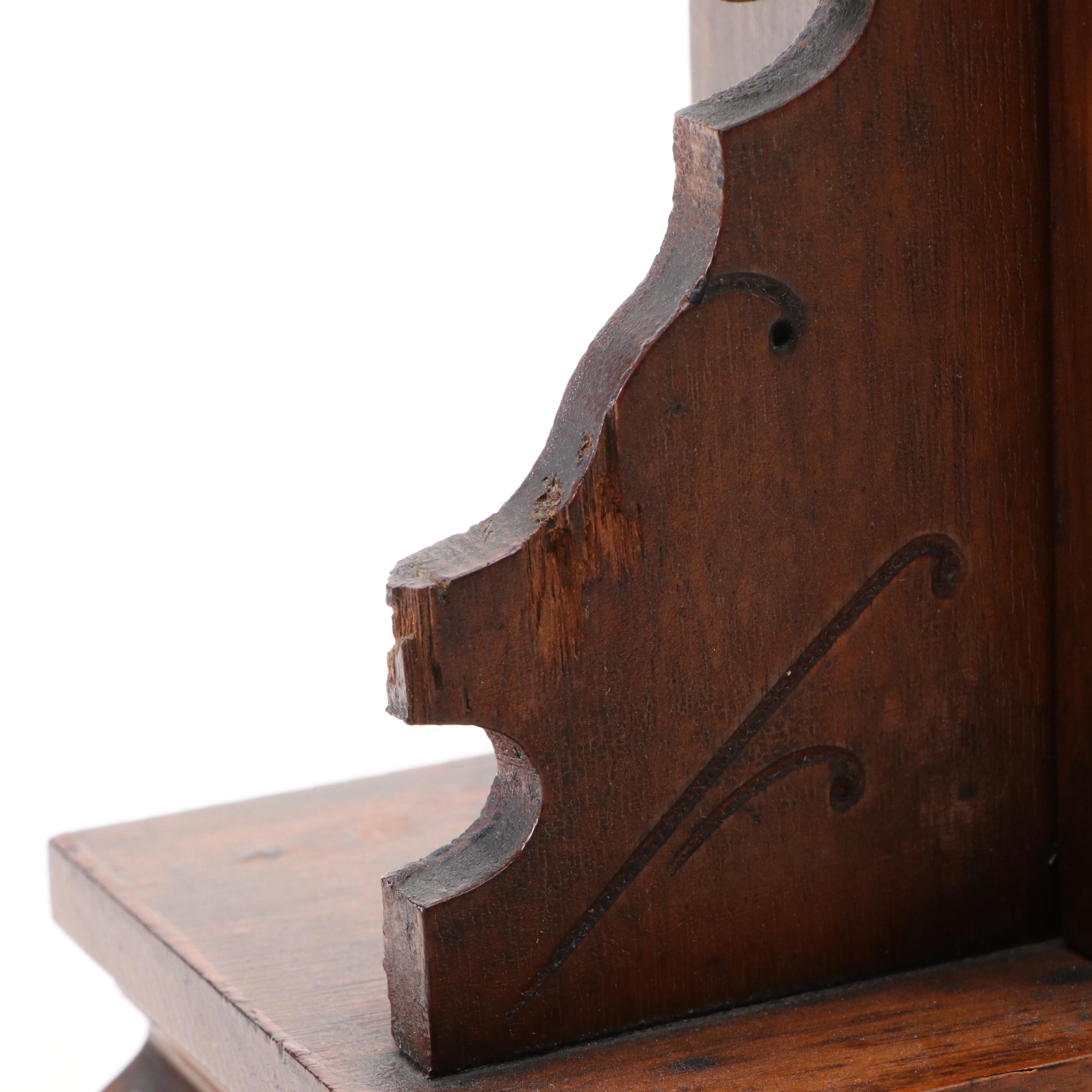 Carved Wood and Gilt Accent Mantel Clock