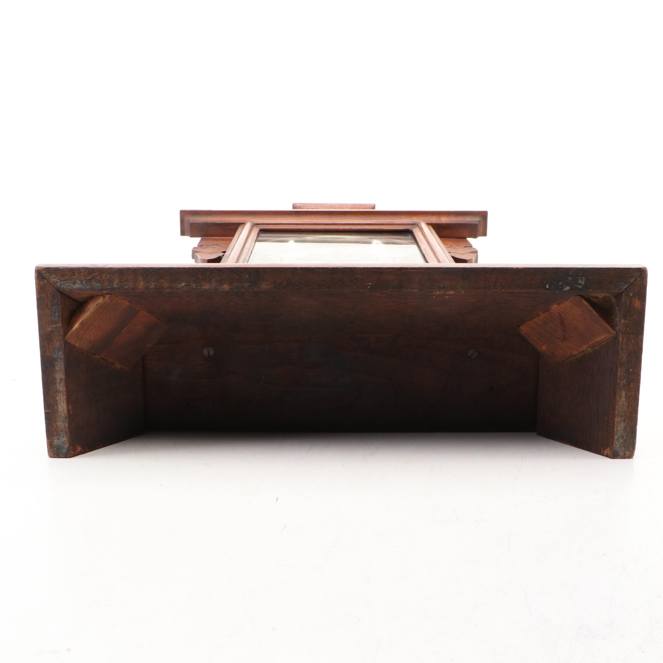 Carved Wood and Gilt Accent Mantel Clock