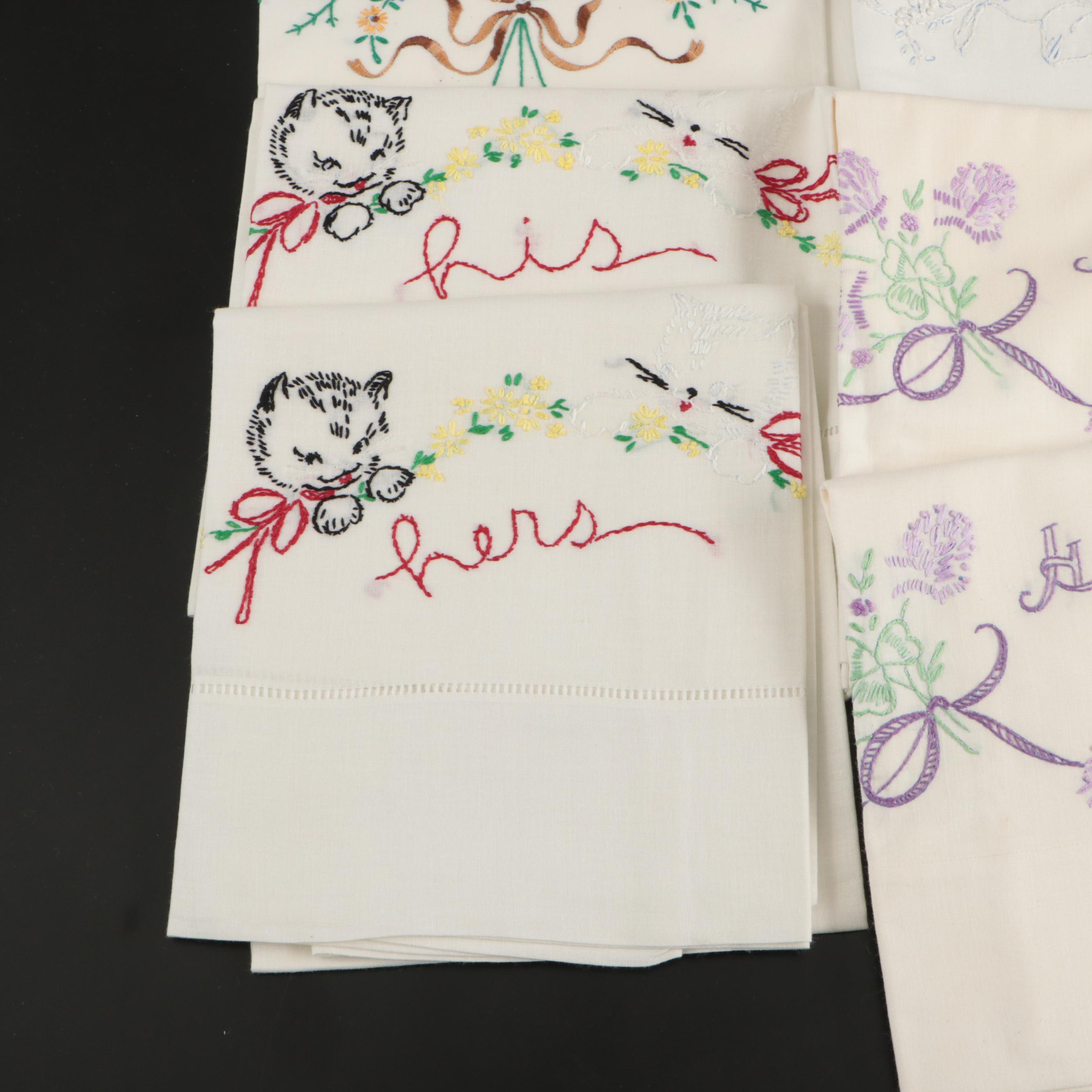 Embroidered Table Napkins and Tea Towels