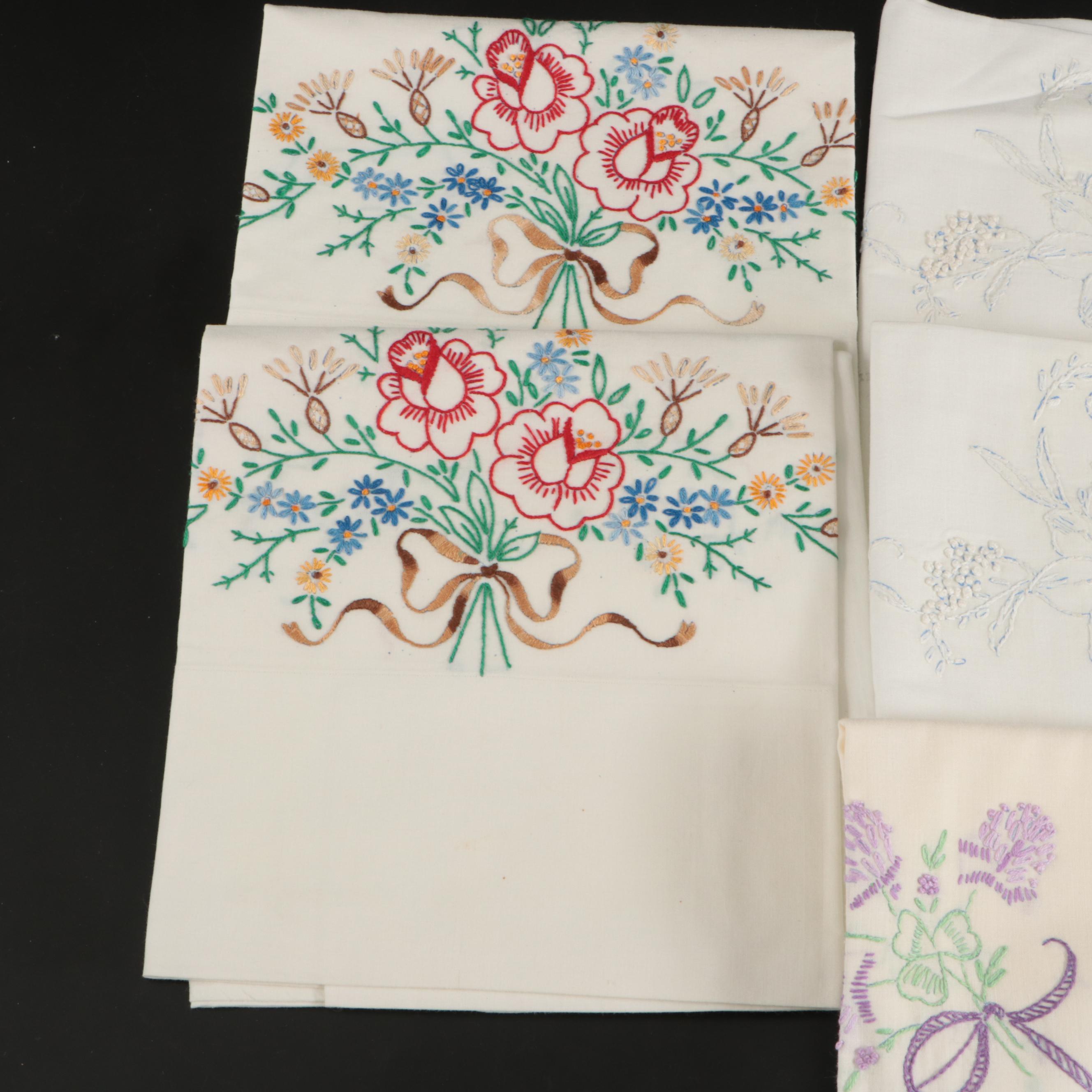 Embroidered Table Napkins and Tea Towels
