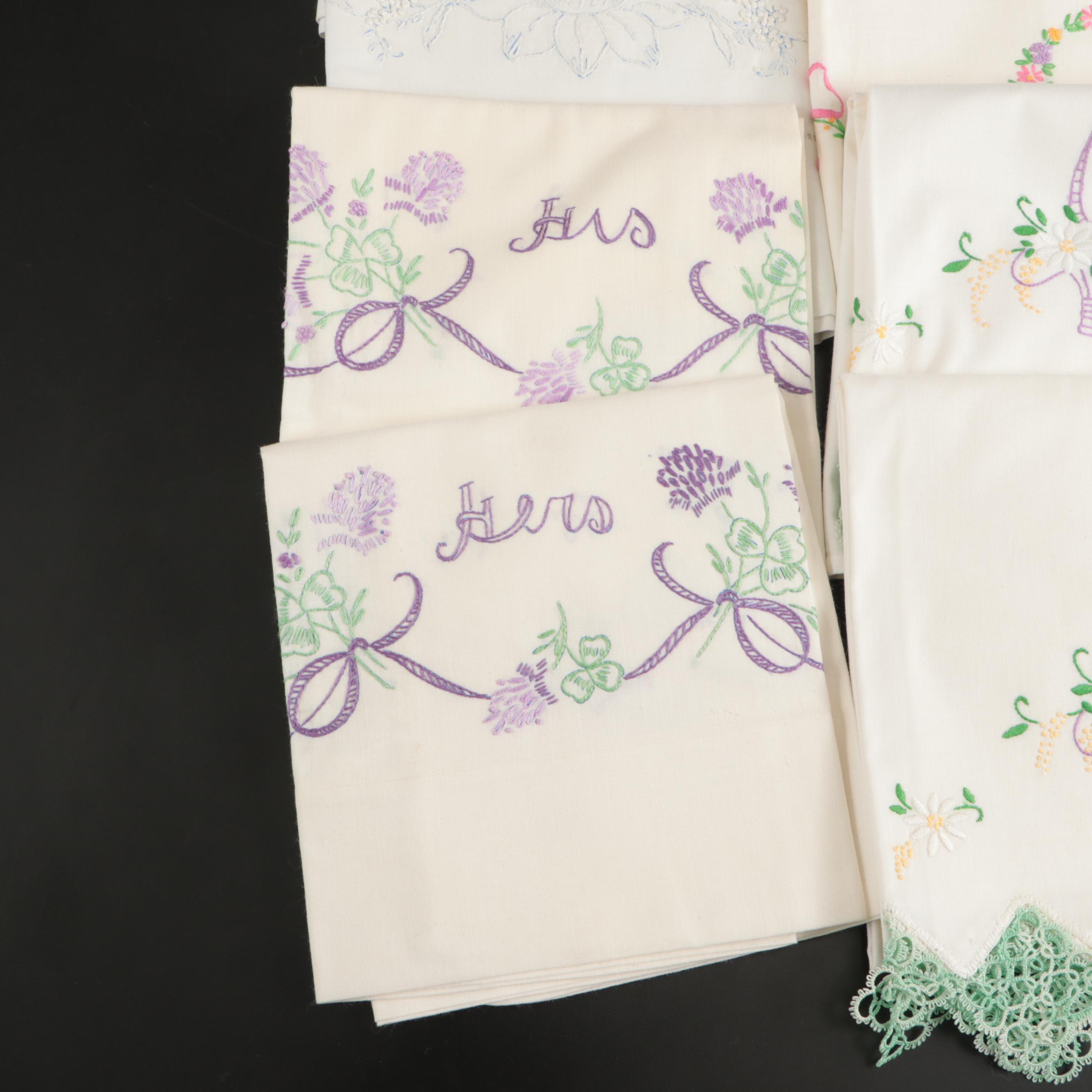 Embroidered Table Napkins and Tea Towels
