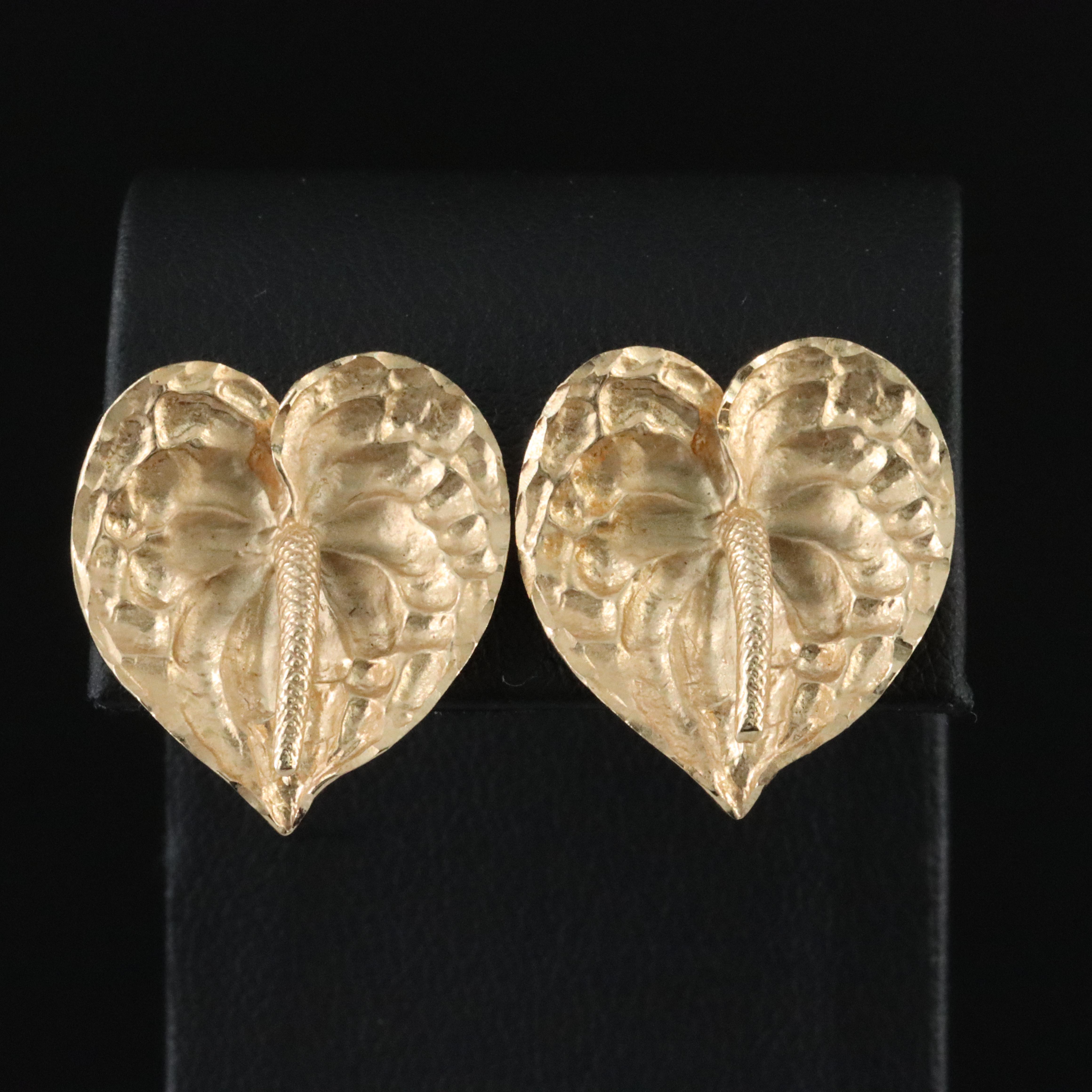 14K Anthurium Earrings