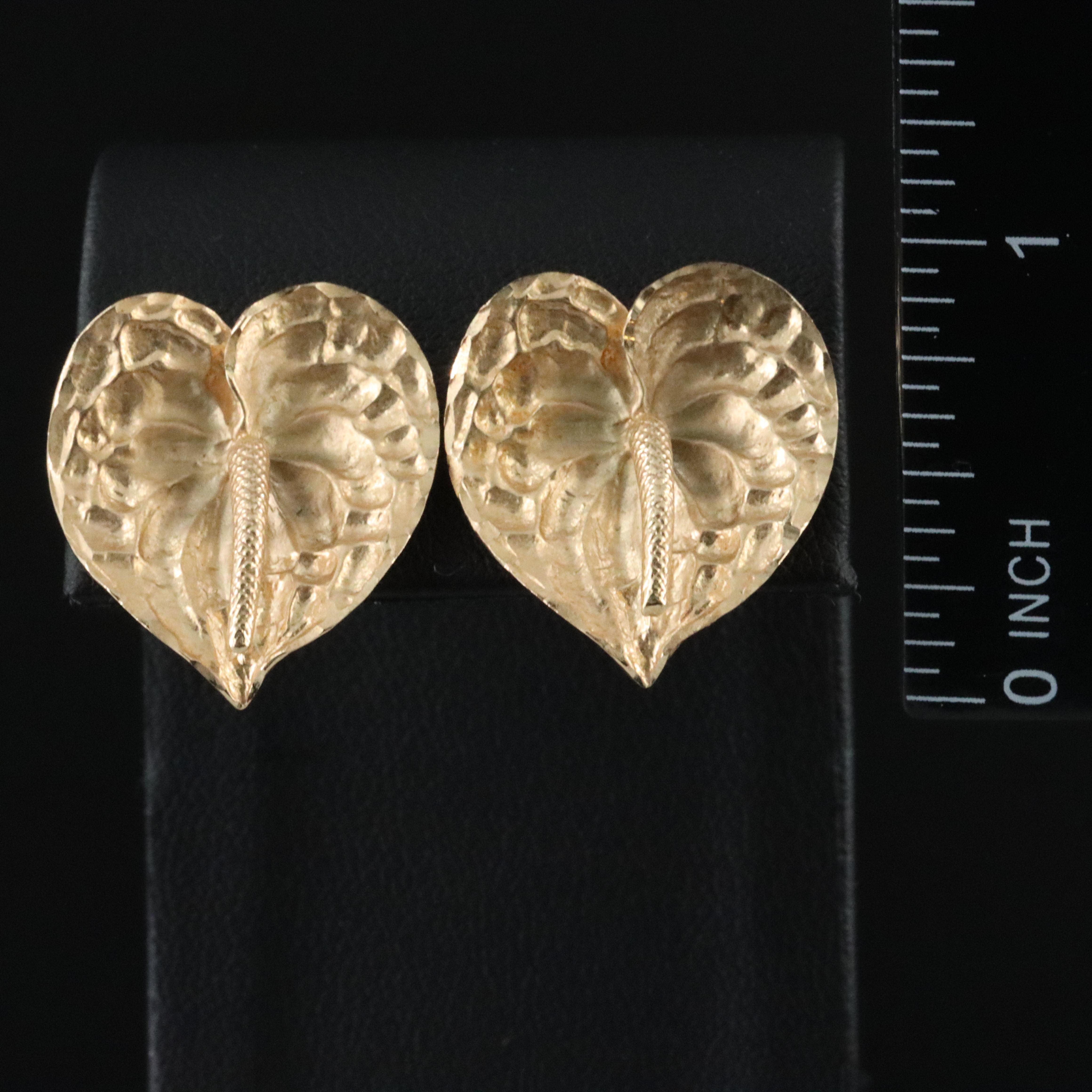 14K Anthurium Earrings