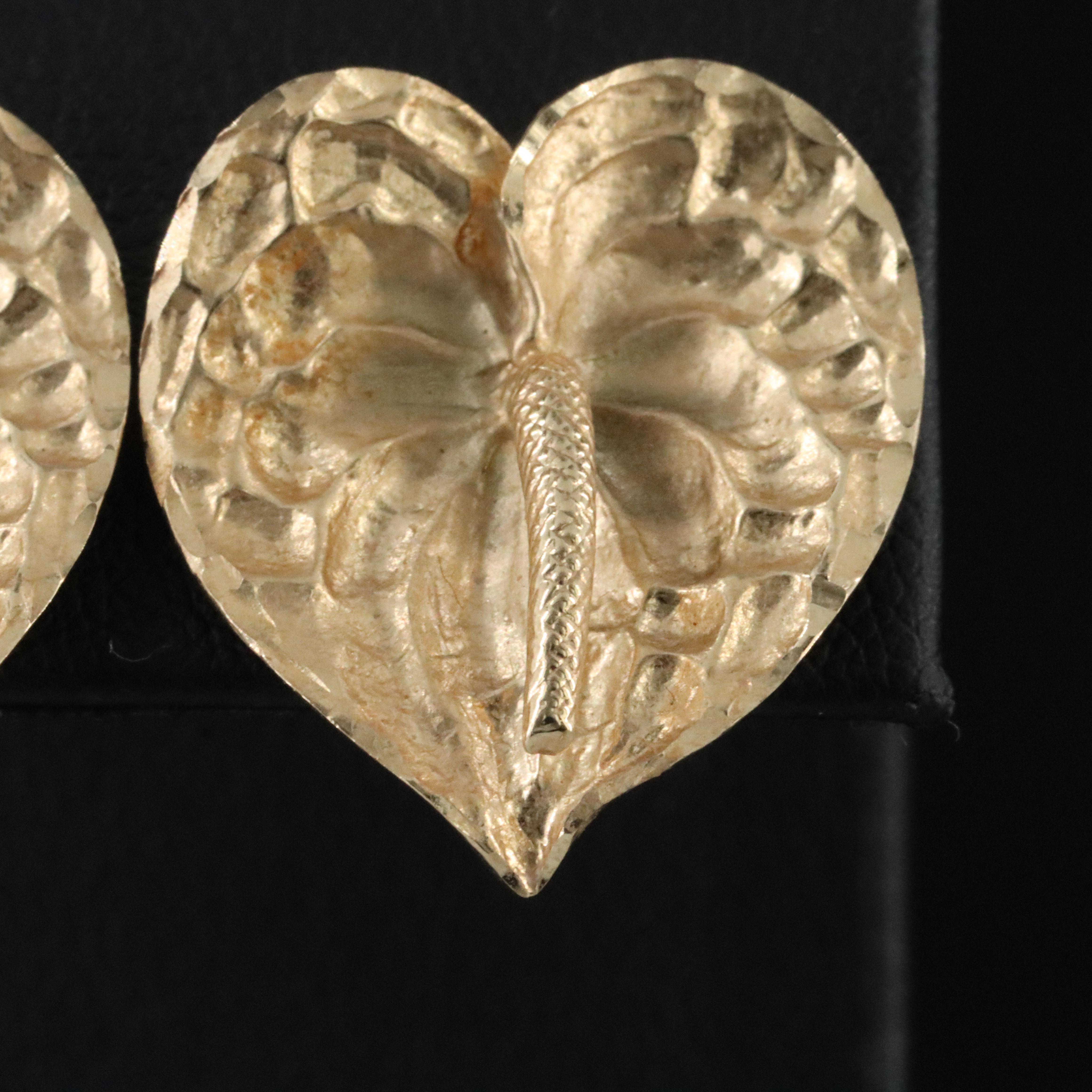 14K Anthurium Earrings