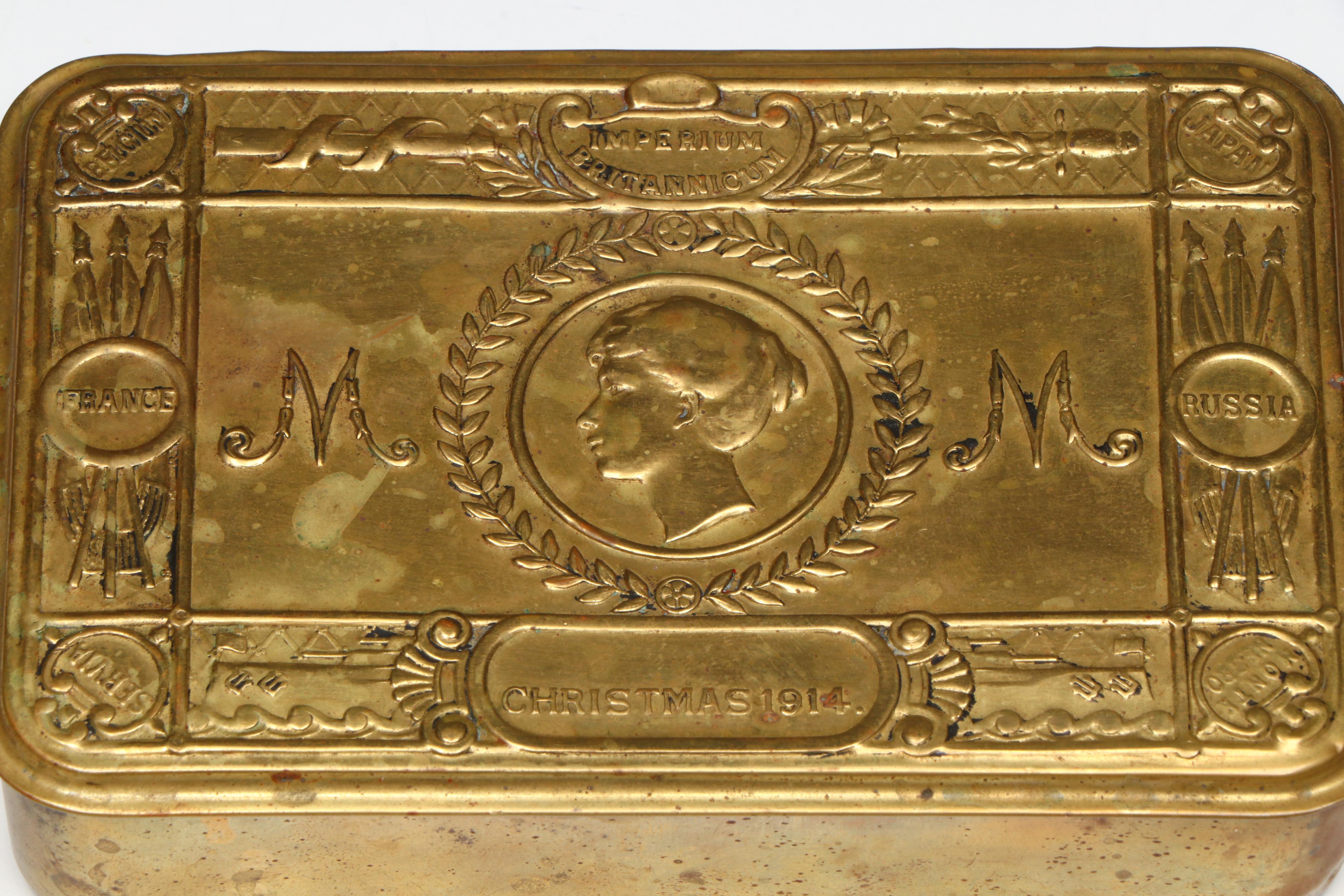 WWI "Imperium Britannicum" Princess Mary Brass Tobacco Gift Box, 1914