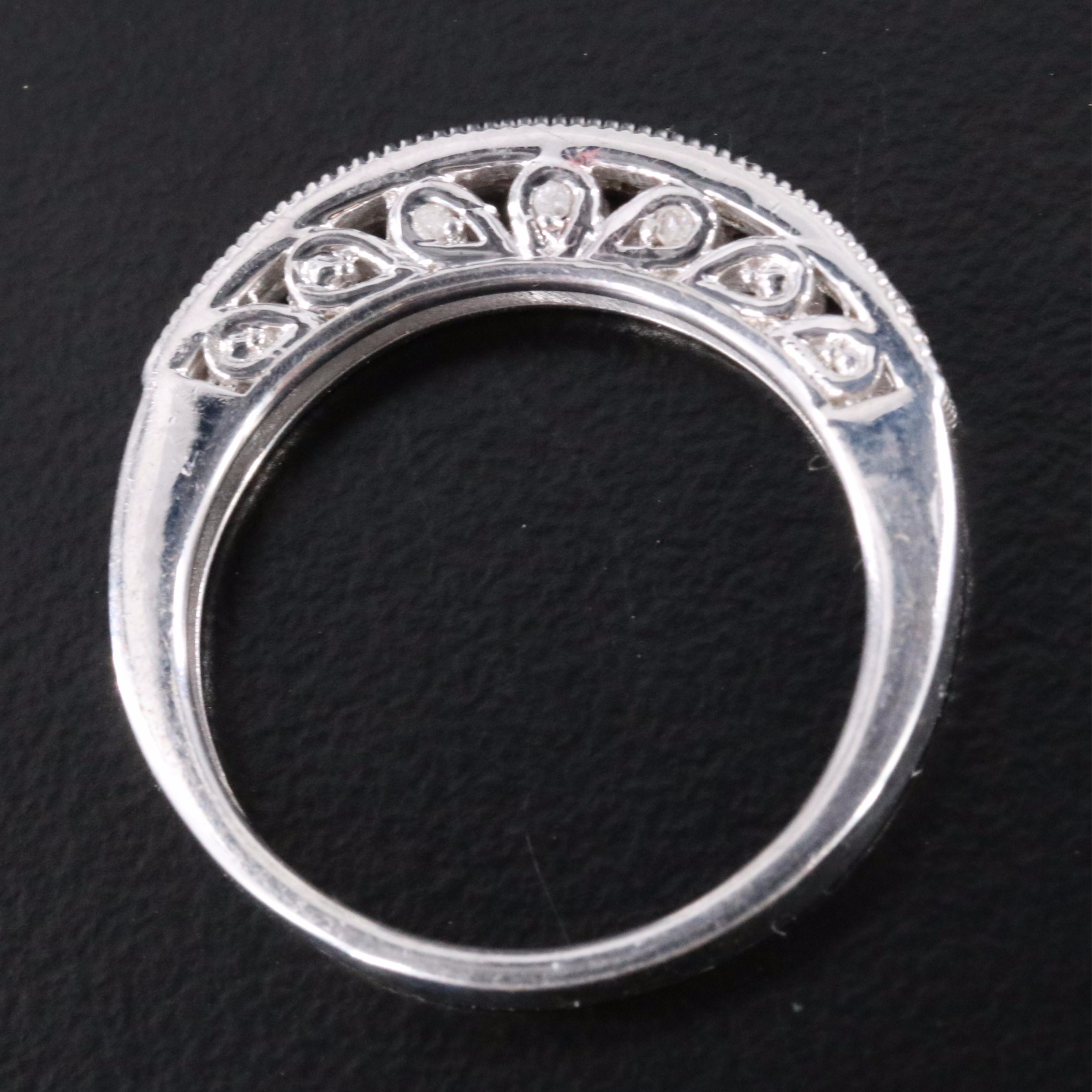 Sterling Diamond Ring Featuring Fancy Brown