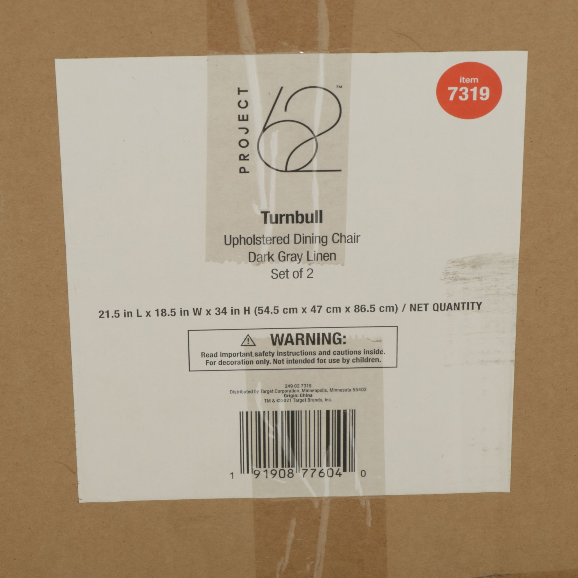 Project 62 Turnbull Dark Gray Linen Upholstered Dining Chairs