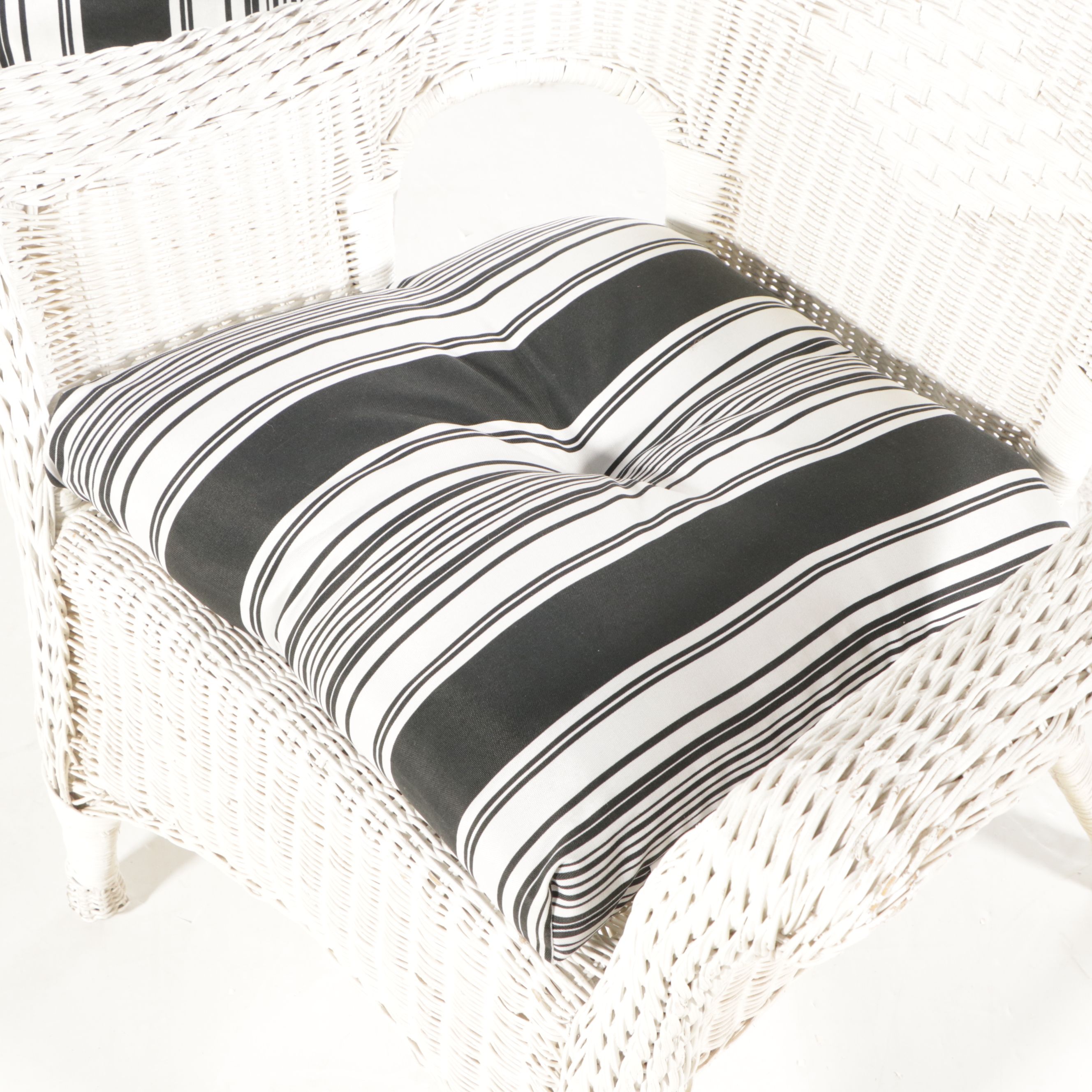 Wicker Loveseat with Pair of Armchairs