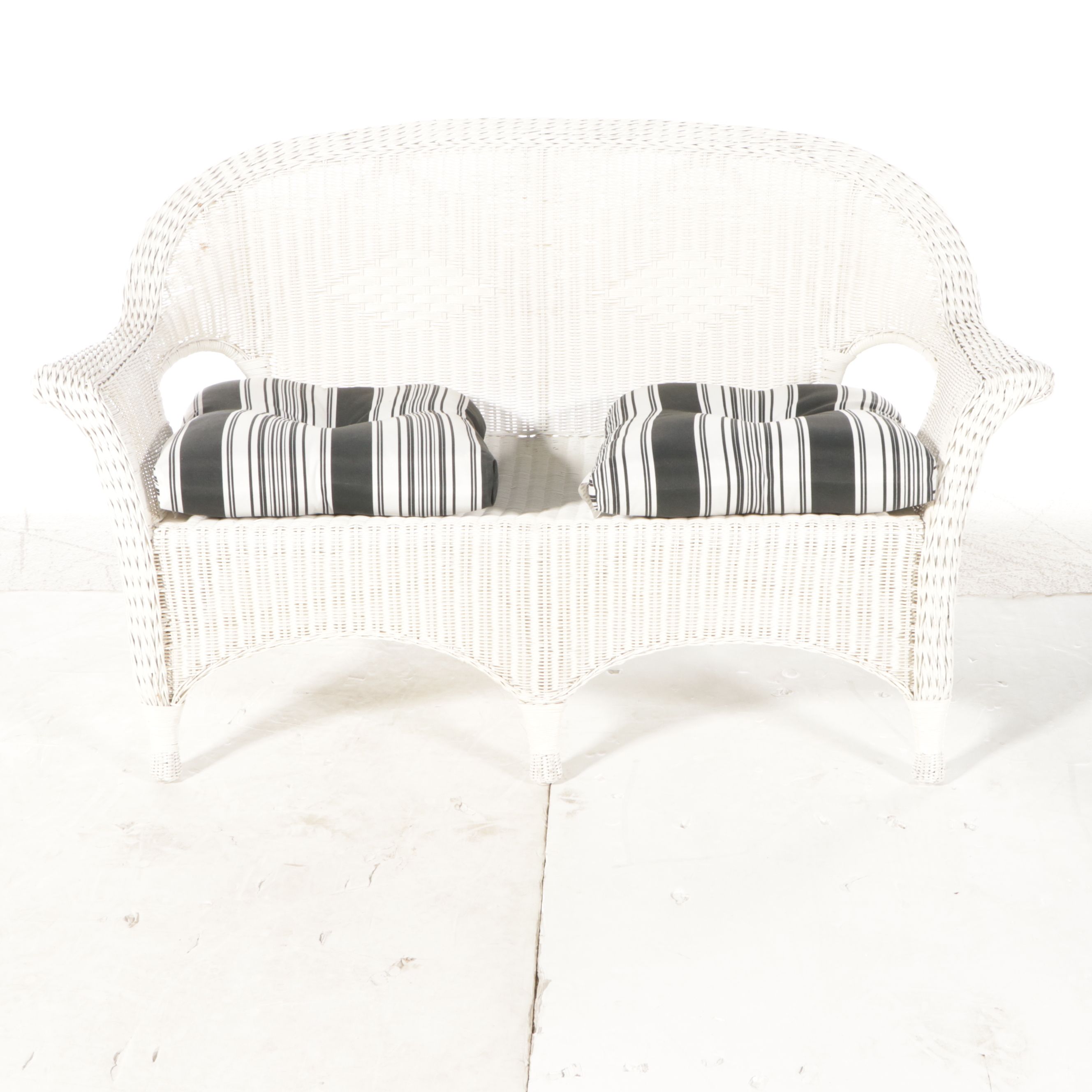 Wicker Loveseat with Pair of Armchairs
