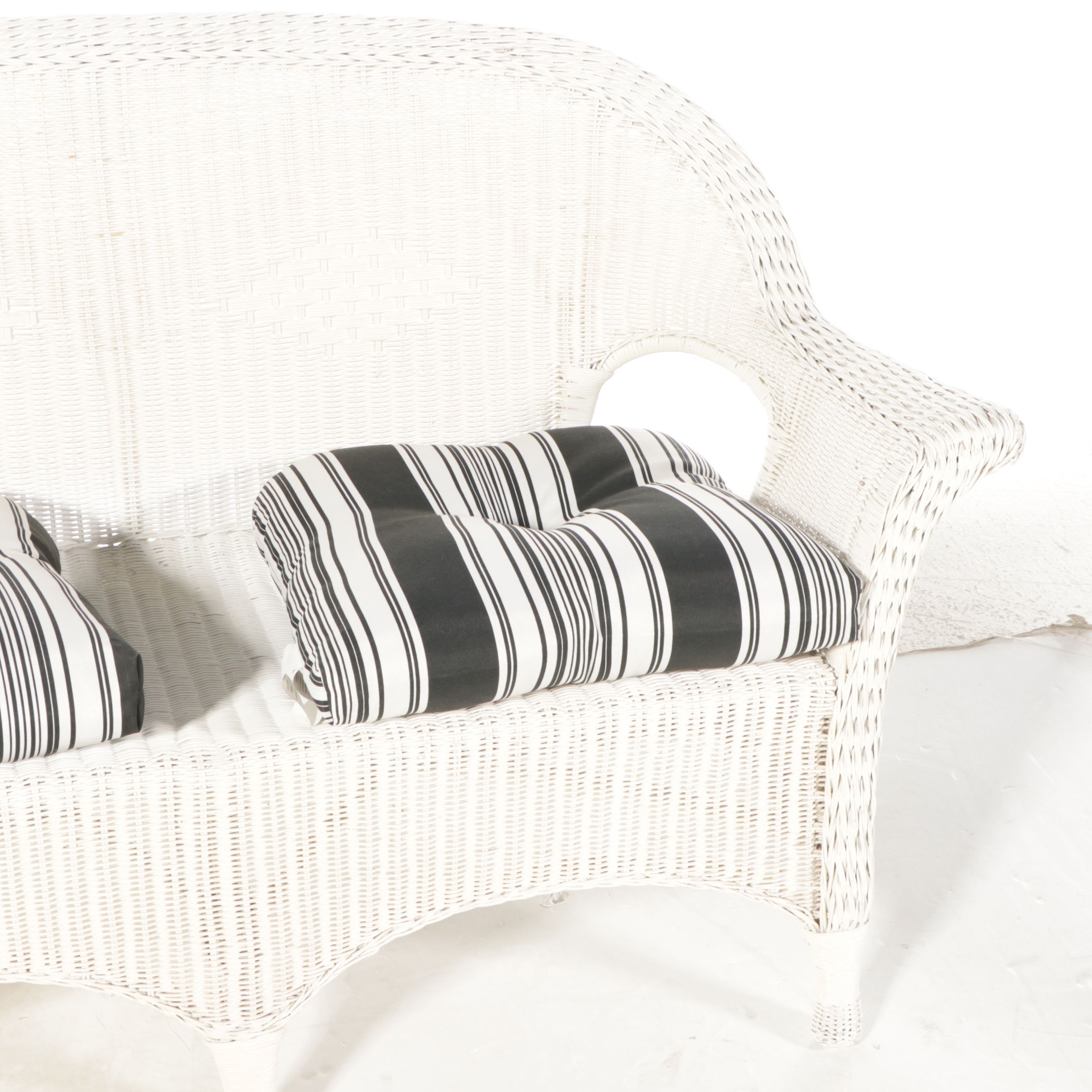 Wicker Loveseat with Pair of Armchairs