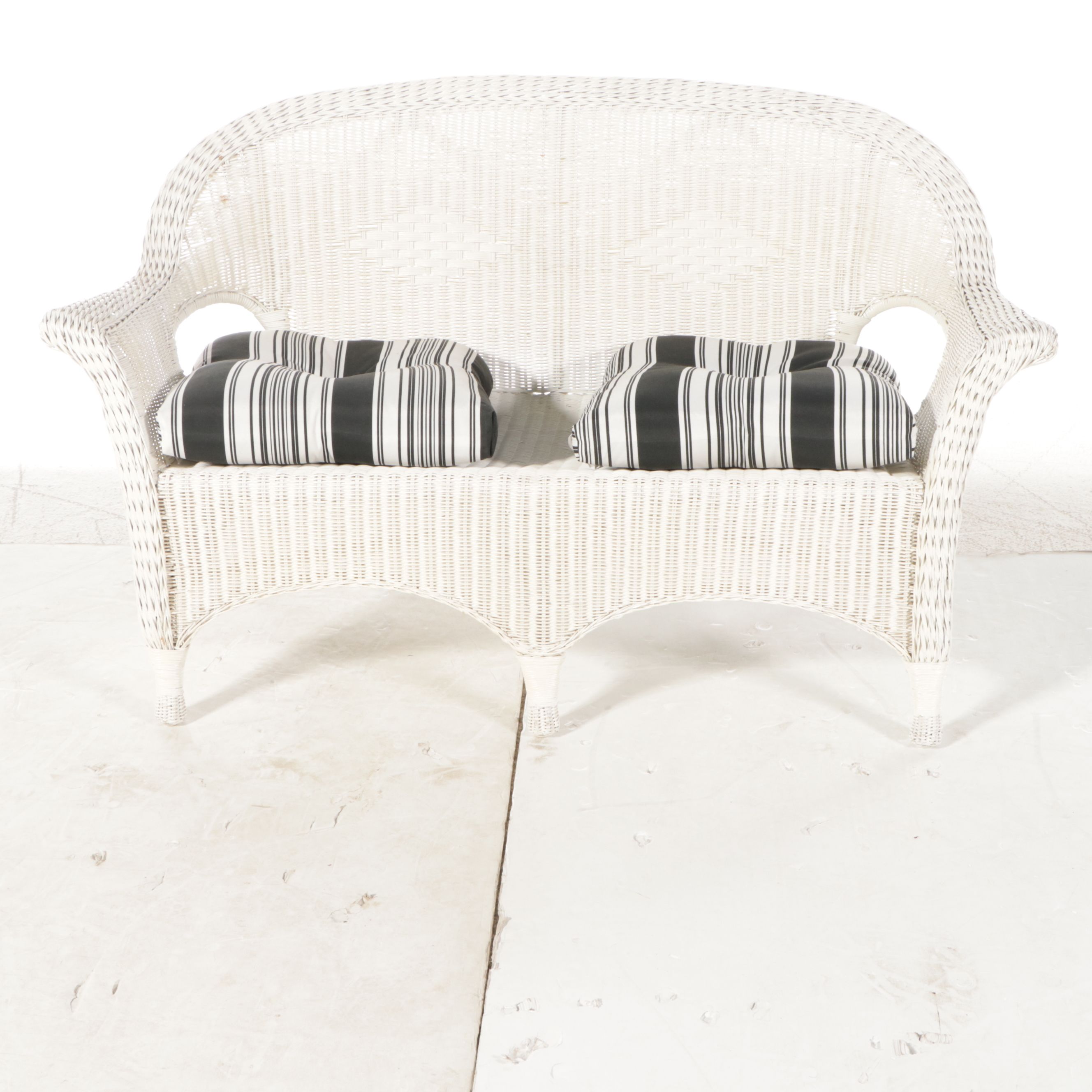 Wicker Loveseat with Pair of Armchairs