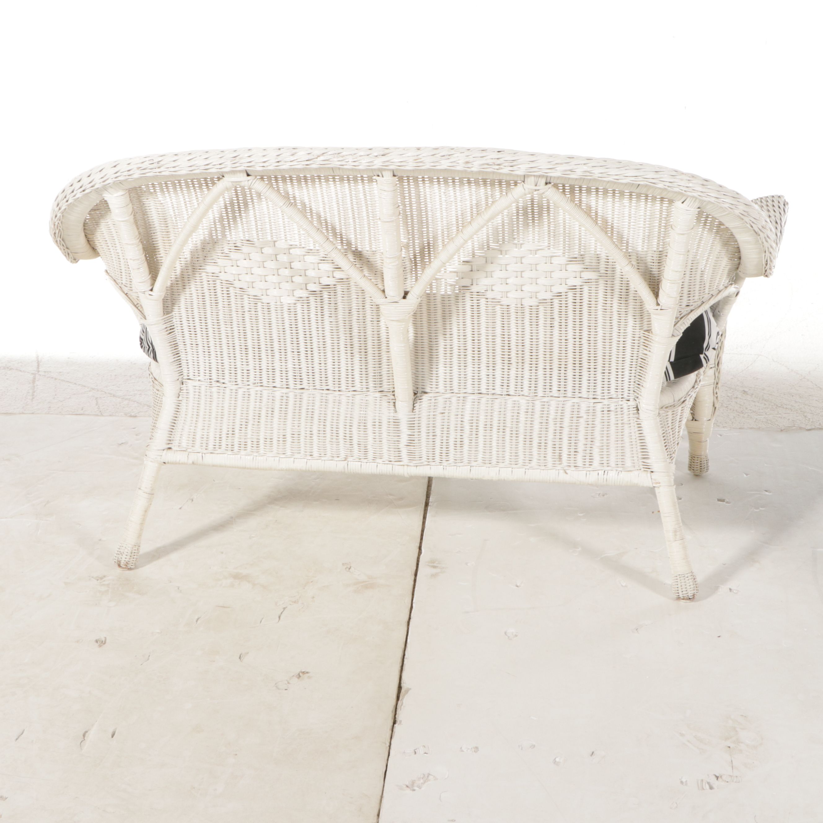 Wicker Loveseat with Pair of Armchairs