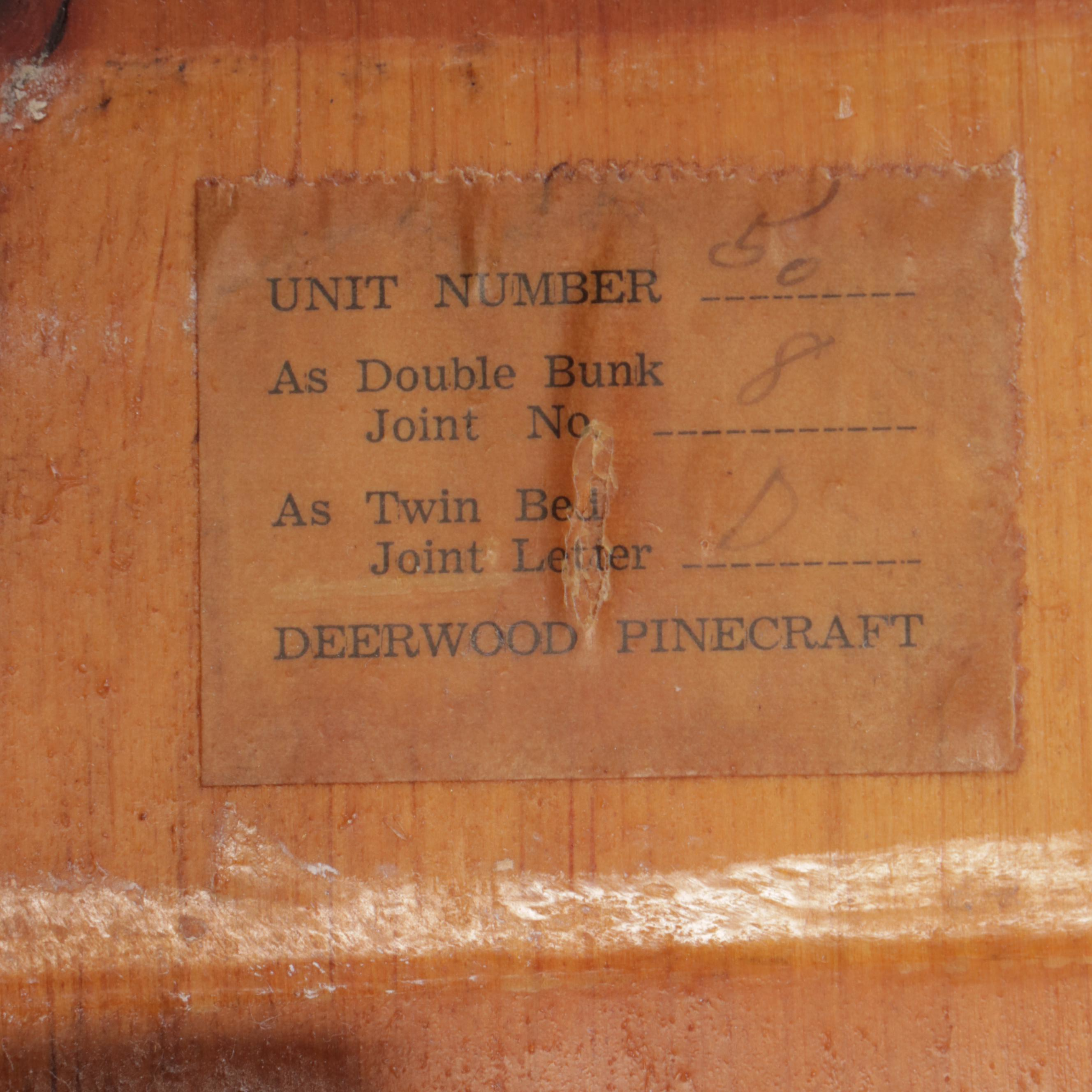 Deerwood Pinecraft Rustic Style Pine Bunk Bed Frame, Mid to Late 20th Century