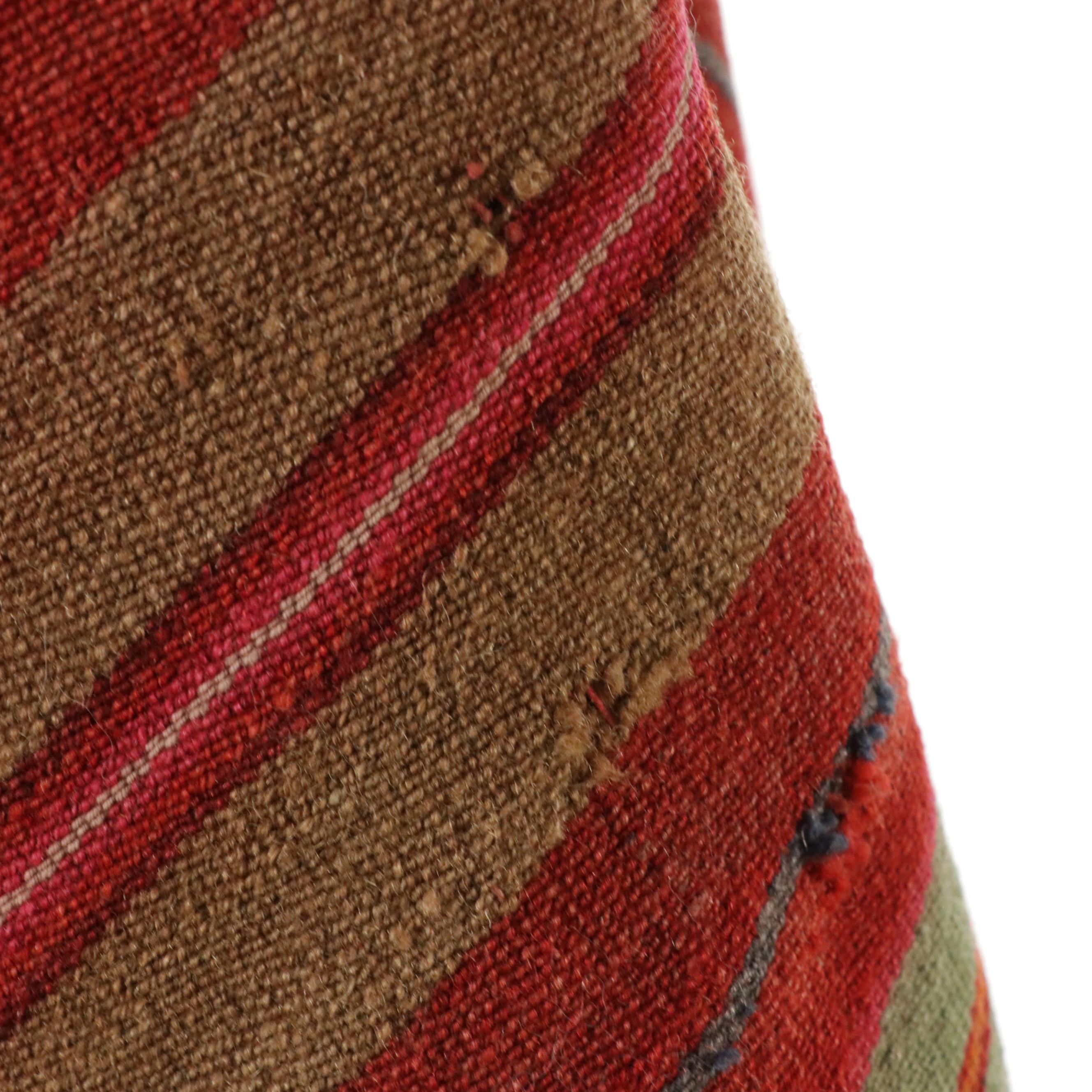 Vintage Handmade Woven Striped Poncho