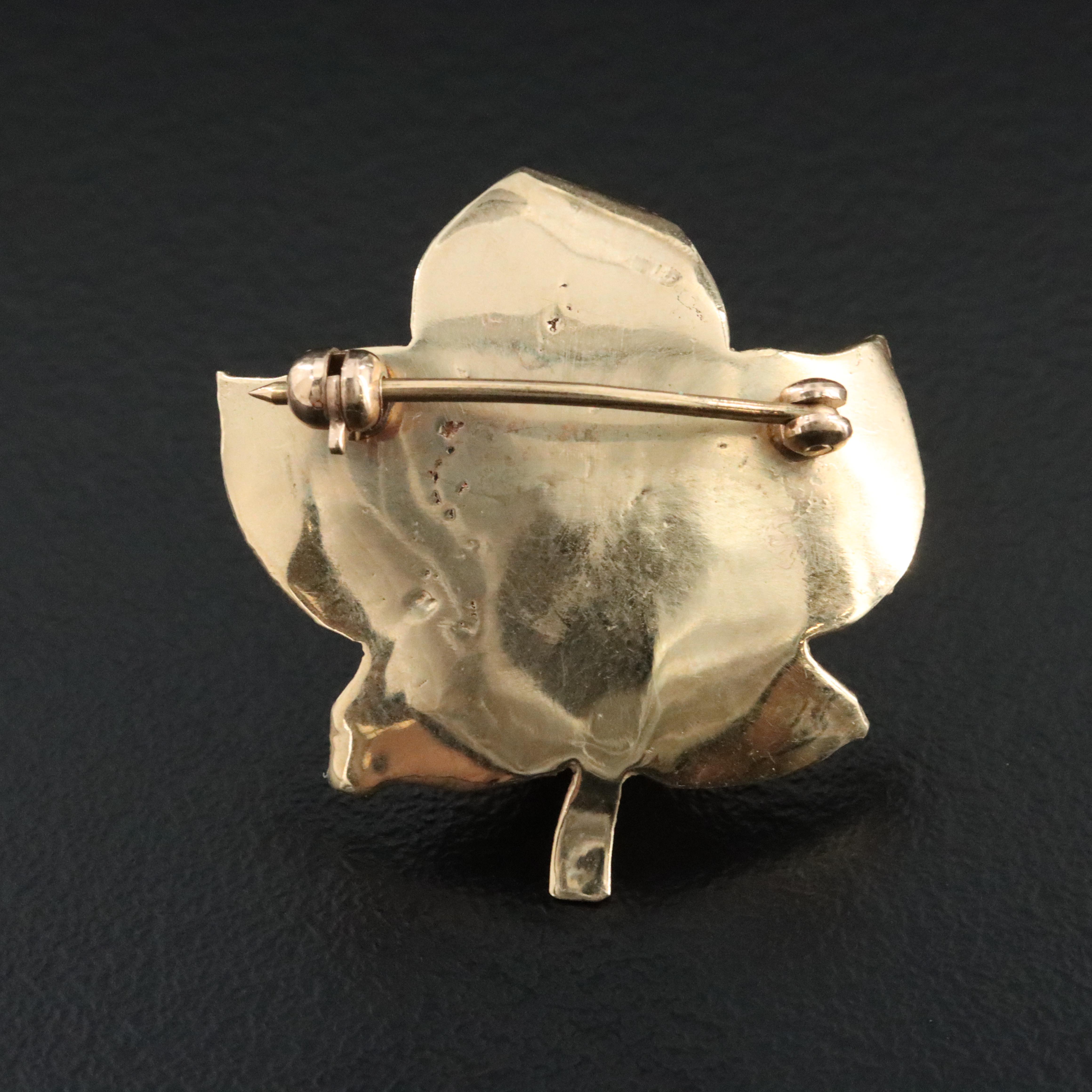 14K Frog on a Leaf Pin