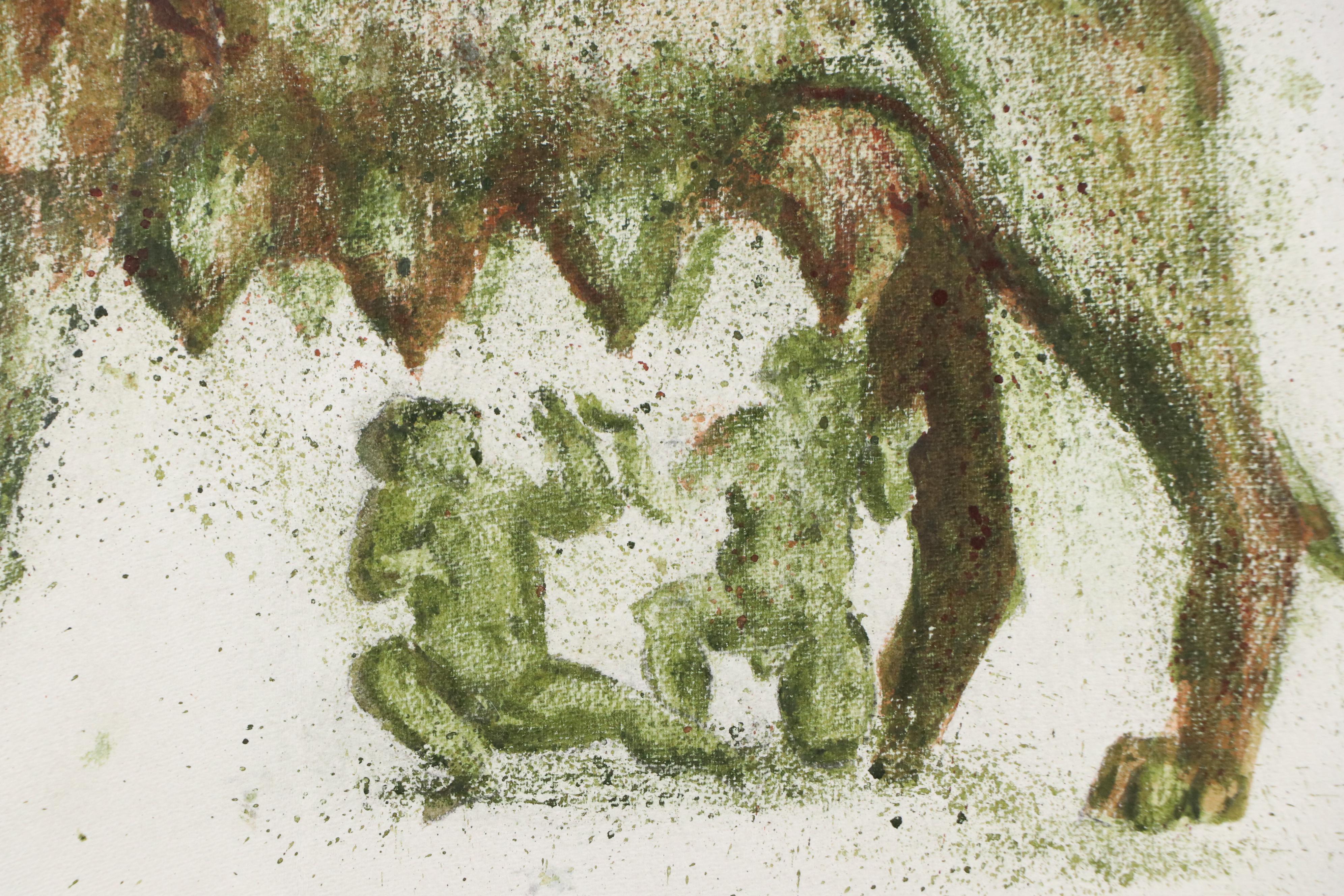 Chris Ritter Modernist Capitoline Wolf Watercolor, Circa 1940