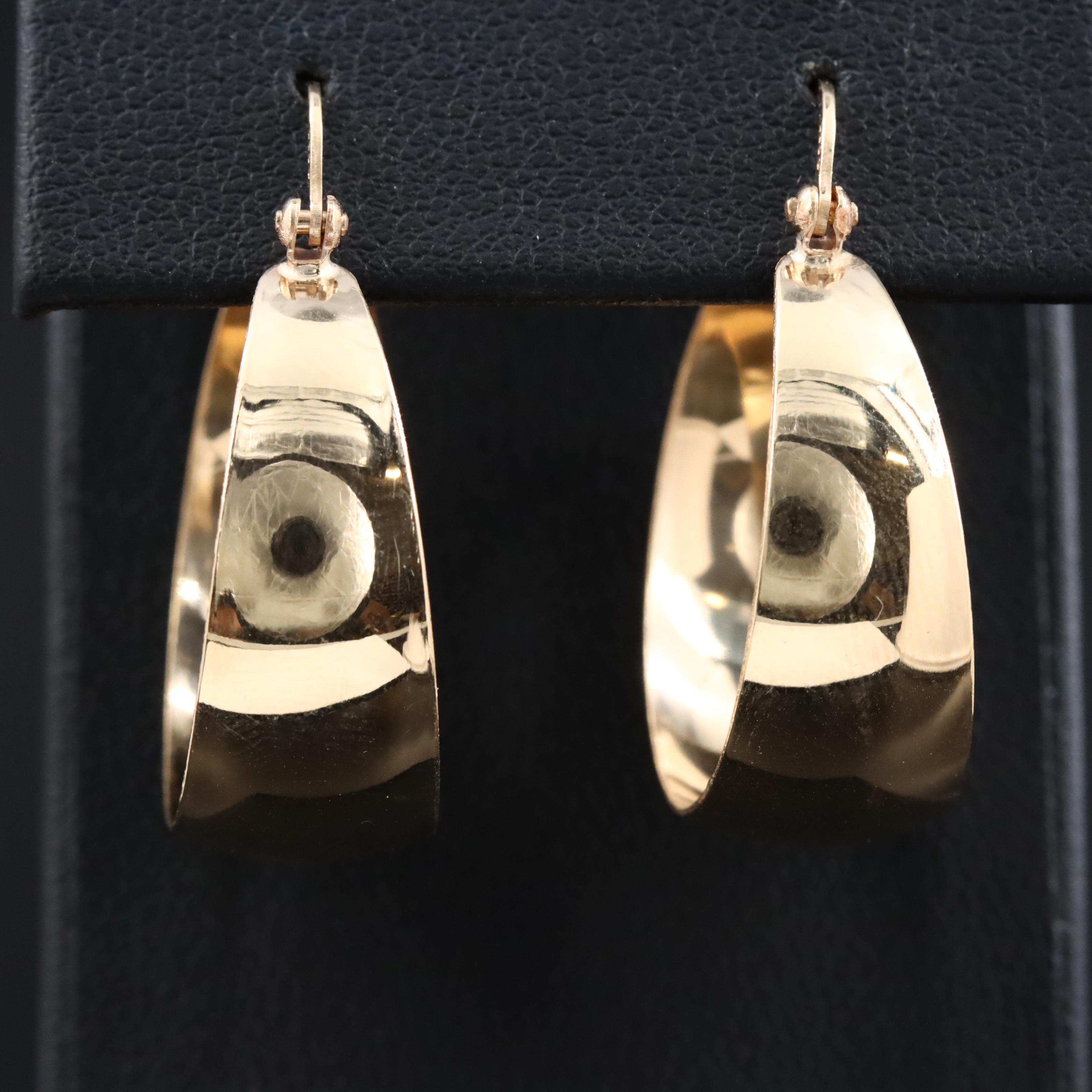 14K Tapered Hoop Earrings